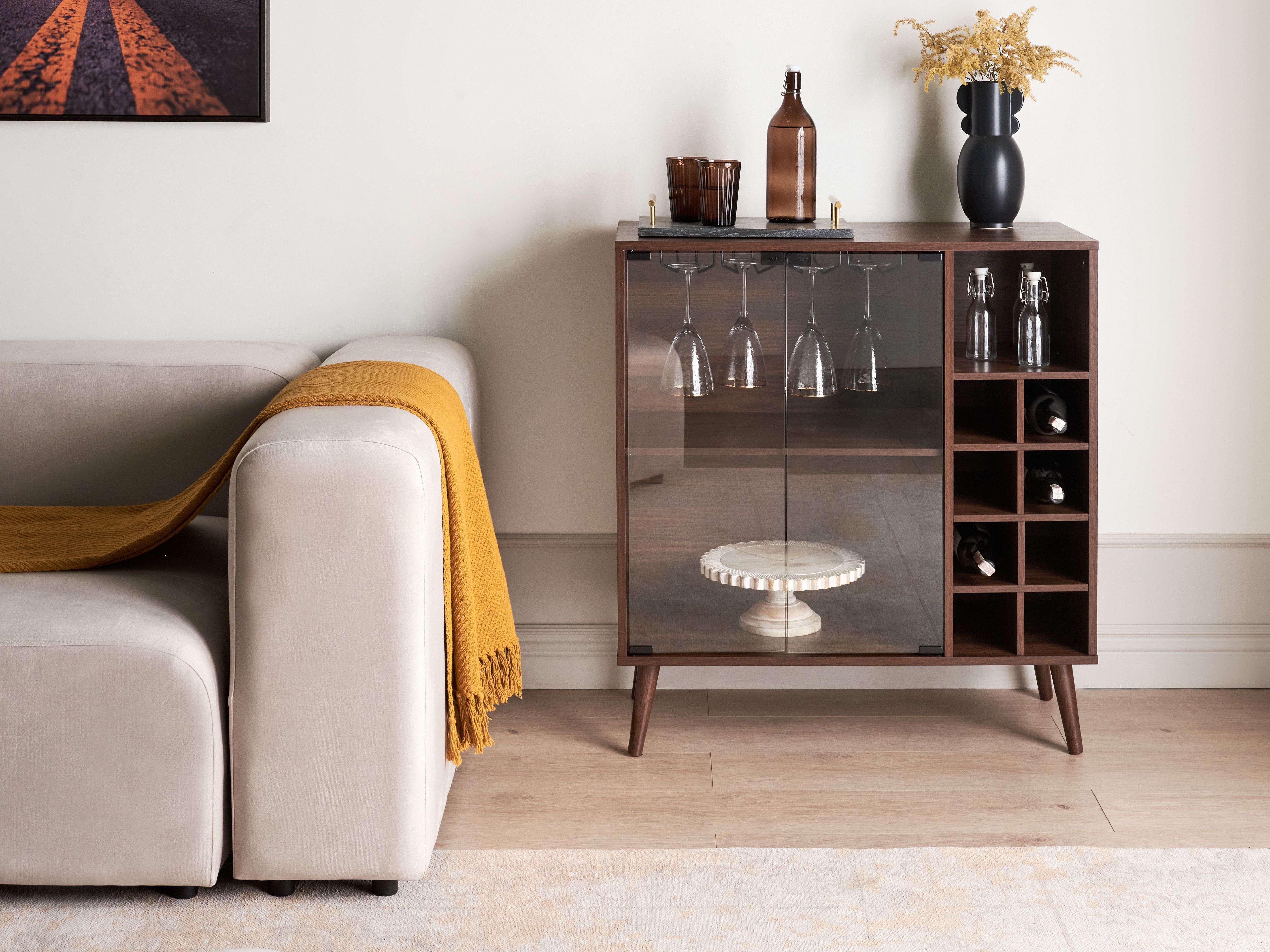 Wine Cabinet TULLAMORE Dark Brown