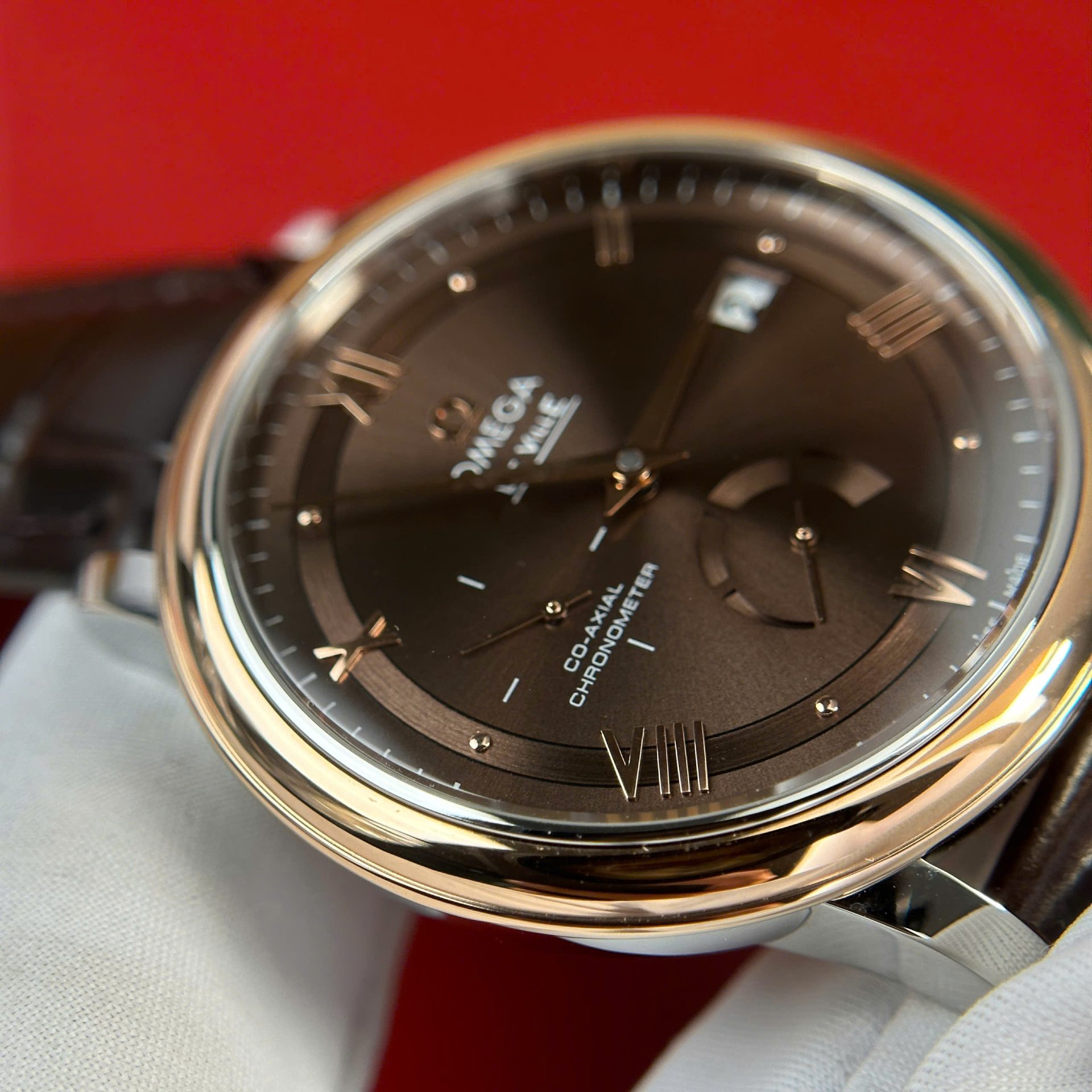 Omega De Ville Prestige Power Reserve Replica 11 Watch Dial Chocolate Leather Strap 39.5mm - Top club