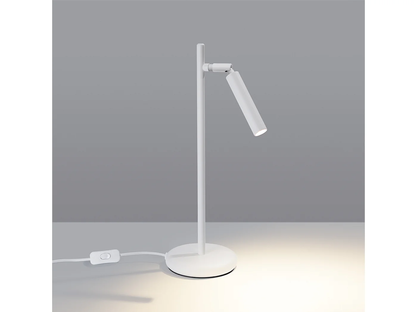 Lampe de bureau Brill moderne en acier - 1 sources lumineuses 4000K - L.14 x H.43 cm - blanc