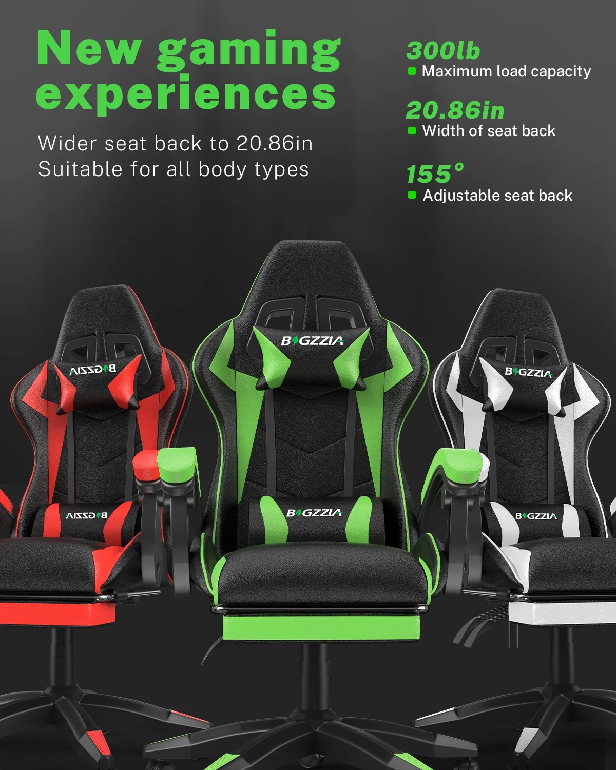 Bigzzia Gaming Chair with Footrest, Gaming Chair for Adult with Headrest and Lumbar Support,Red - Image 75