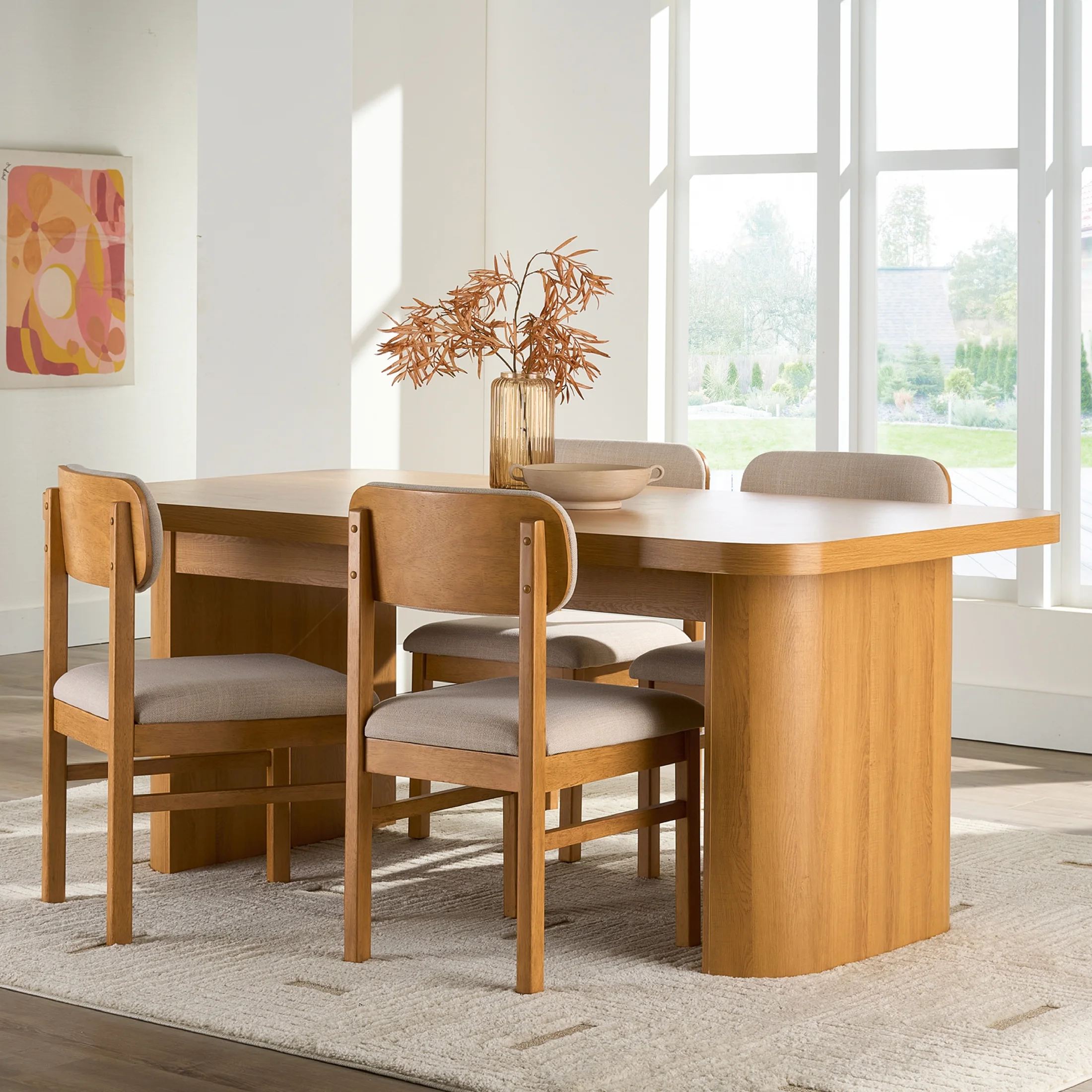 Better Homes & Gardens Juliet Dining Chairs 2 Pack, Light Honey Finish and Olive Green - Image 16