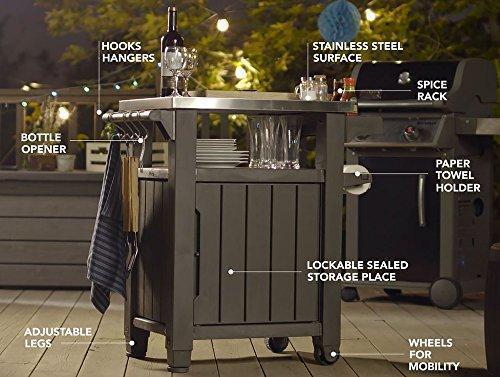 Keter Unity Outdoor Storage Table And Cabinet, 40 Gallons, Espresso Brown - Image 8 Keter Unity Outdoor Storage Table And Cabinet, 40 Gallons, Espresso Brown - Image 8