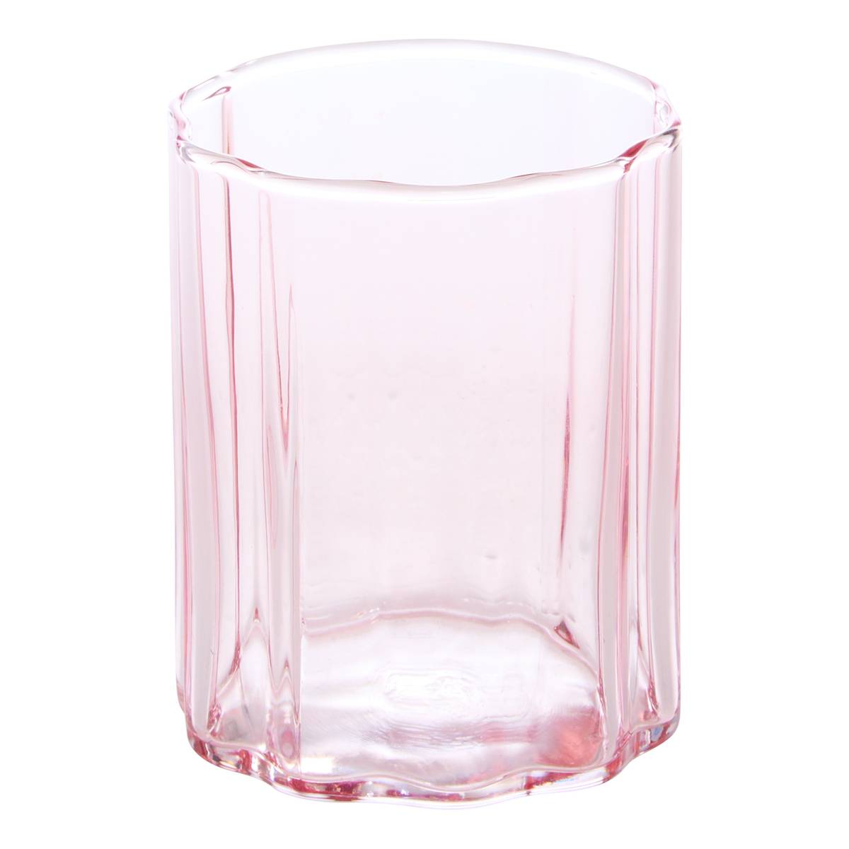 Set of 6 low tumblers "Rose Flower" 250 ml, glass, Pink