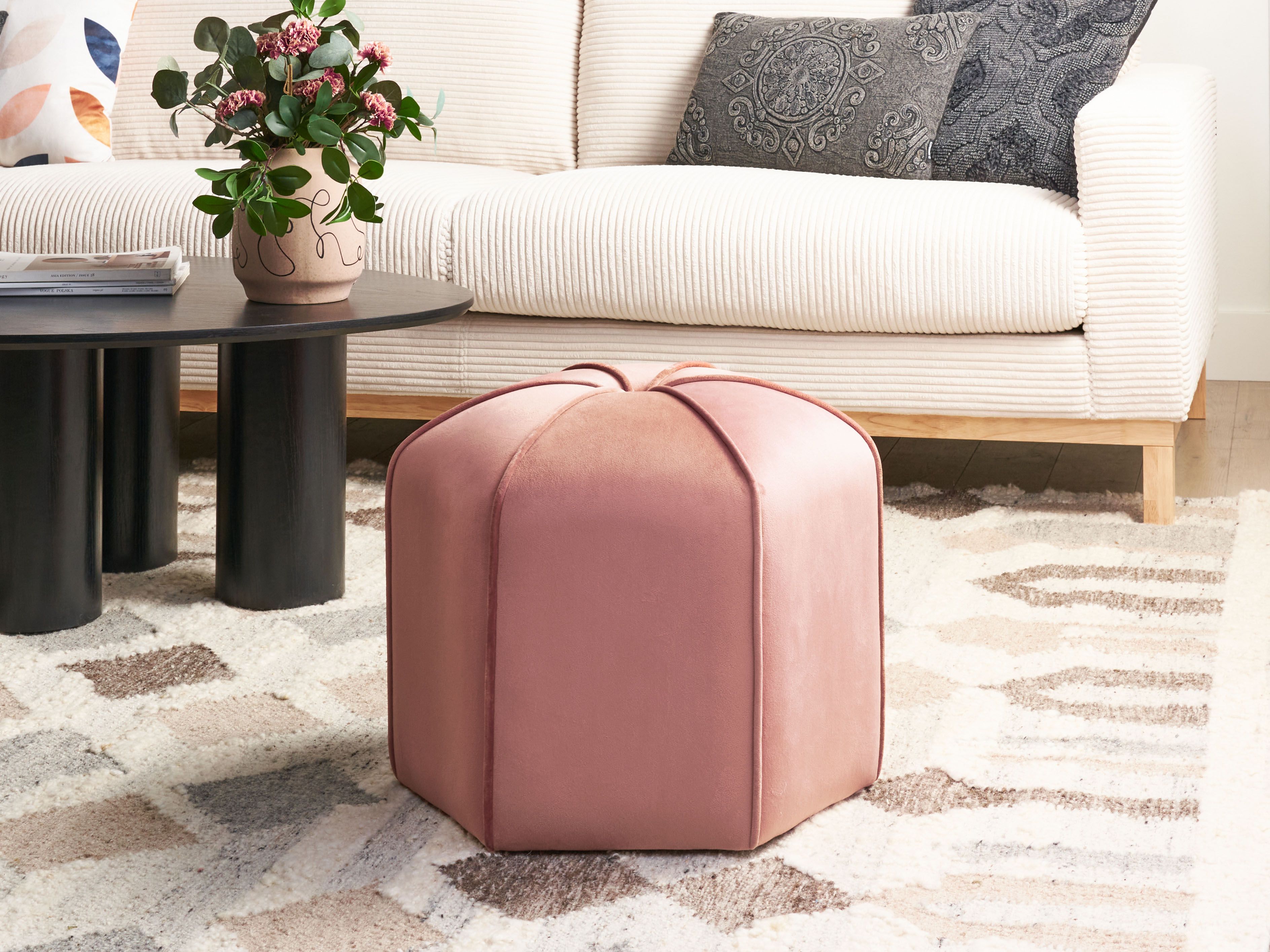 Pouffe WISHEK Velvet Pink