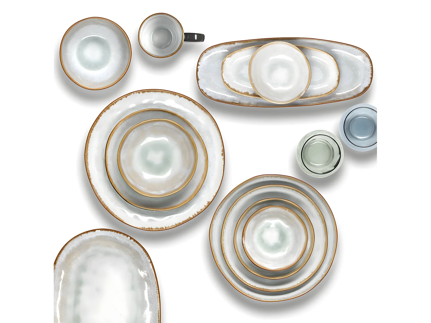 Shadow Aqua - Assiette creuse 19.5 cm (lot de 6)