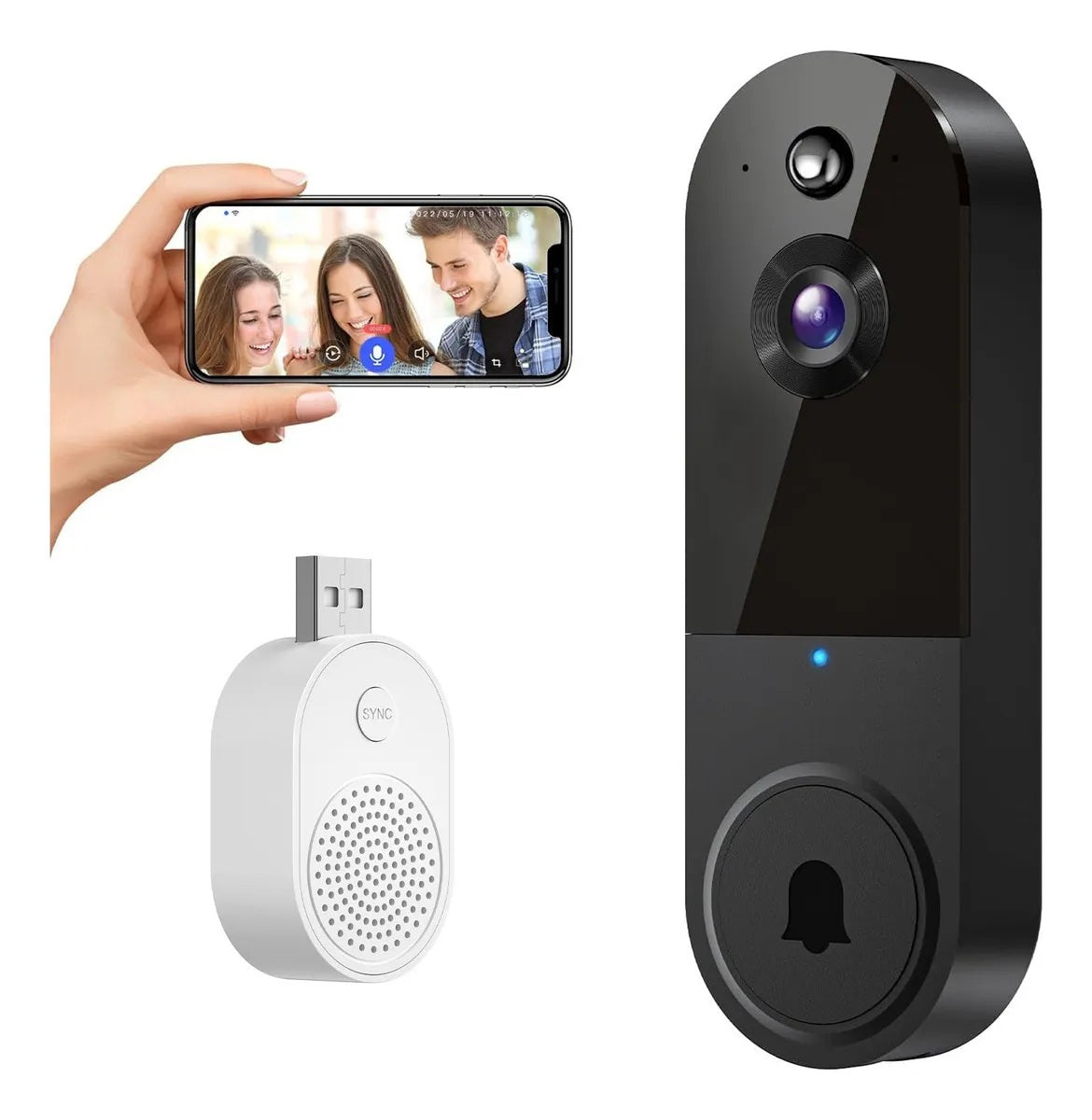 Draadloze Videodeurbel met 1080P AI Menselijke Detectie en Tweerichtingsaudio – Beste Beveiliging voor Uw Huis
