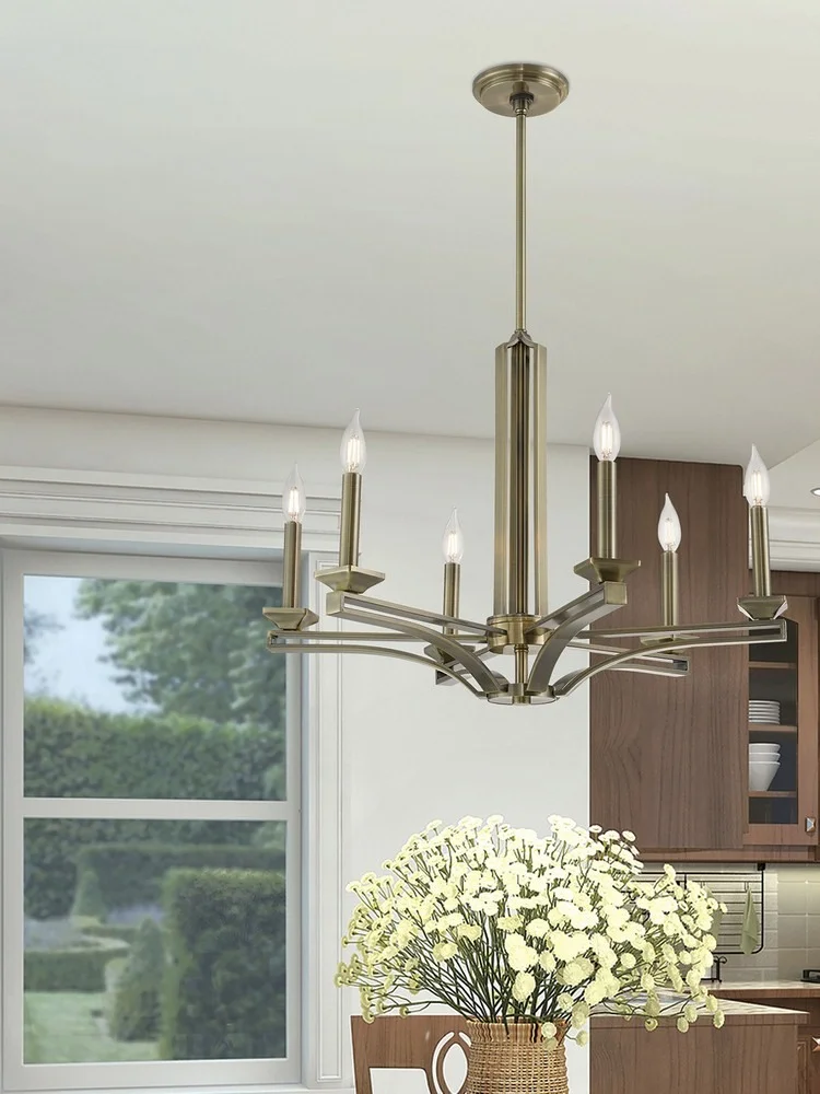 Livex Lighting Trumbull 6 Light Chandelier in Antique Brass
