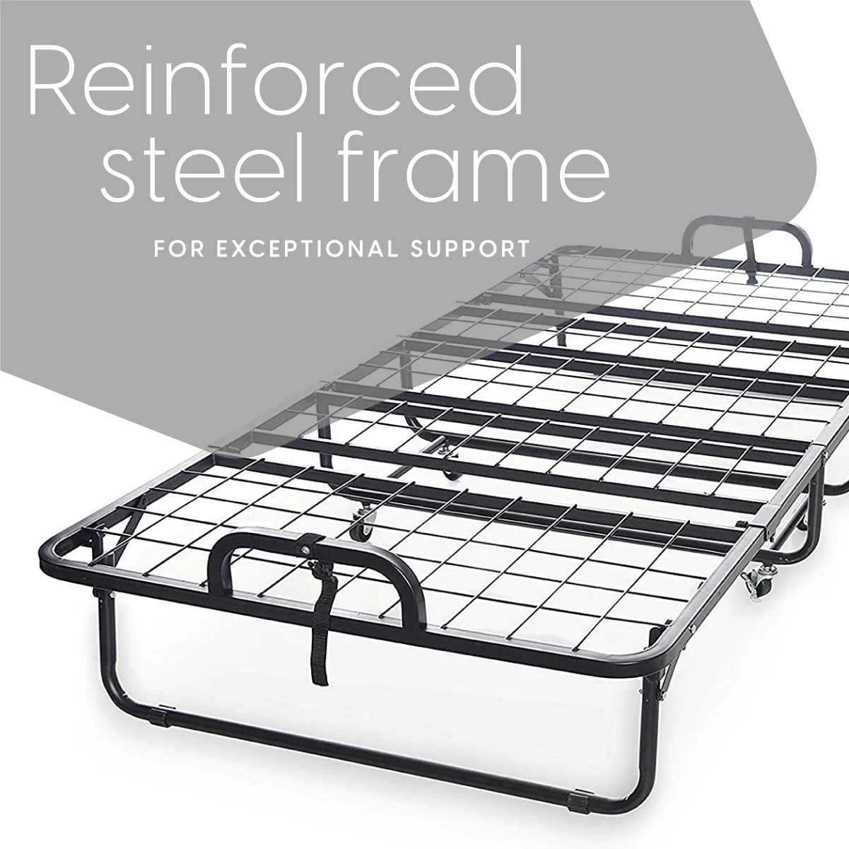 Milliard Diplomat Adjustable Size Modern Folding Bed with Memory Foam Mattress - Image 8