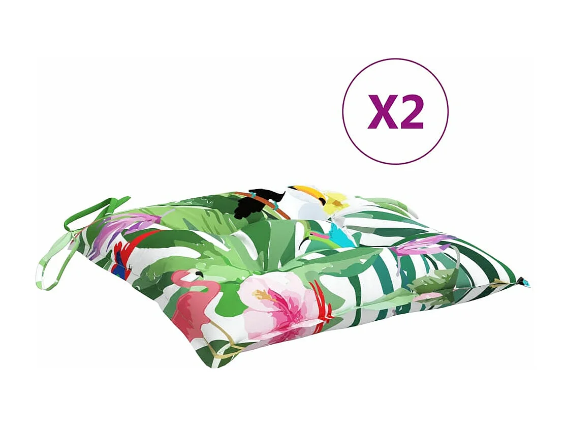 Coussins de chaise lot de 2 multicolore 50x50x7 cm tissu oxford