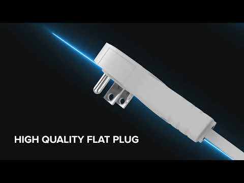 Maximm 6 Ft. 16/3 White 3-Outlet 360 Deg. Rotating Plug & USB Extension Cord with Hook