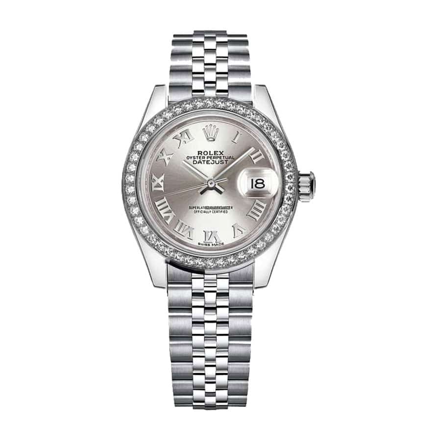 Rolex Datejust 279166 Platinum Automatic Grey With Diamond Dial Jubilee Replica - Elite Watch Atelier