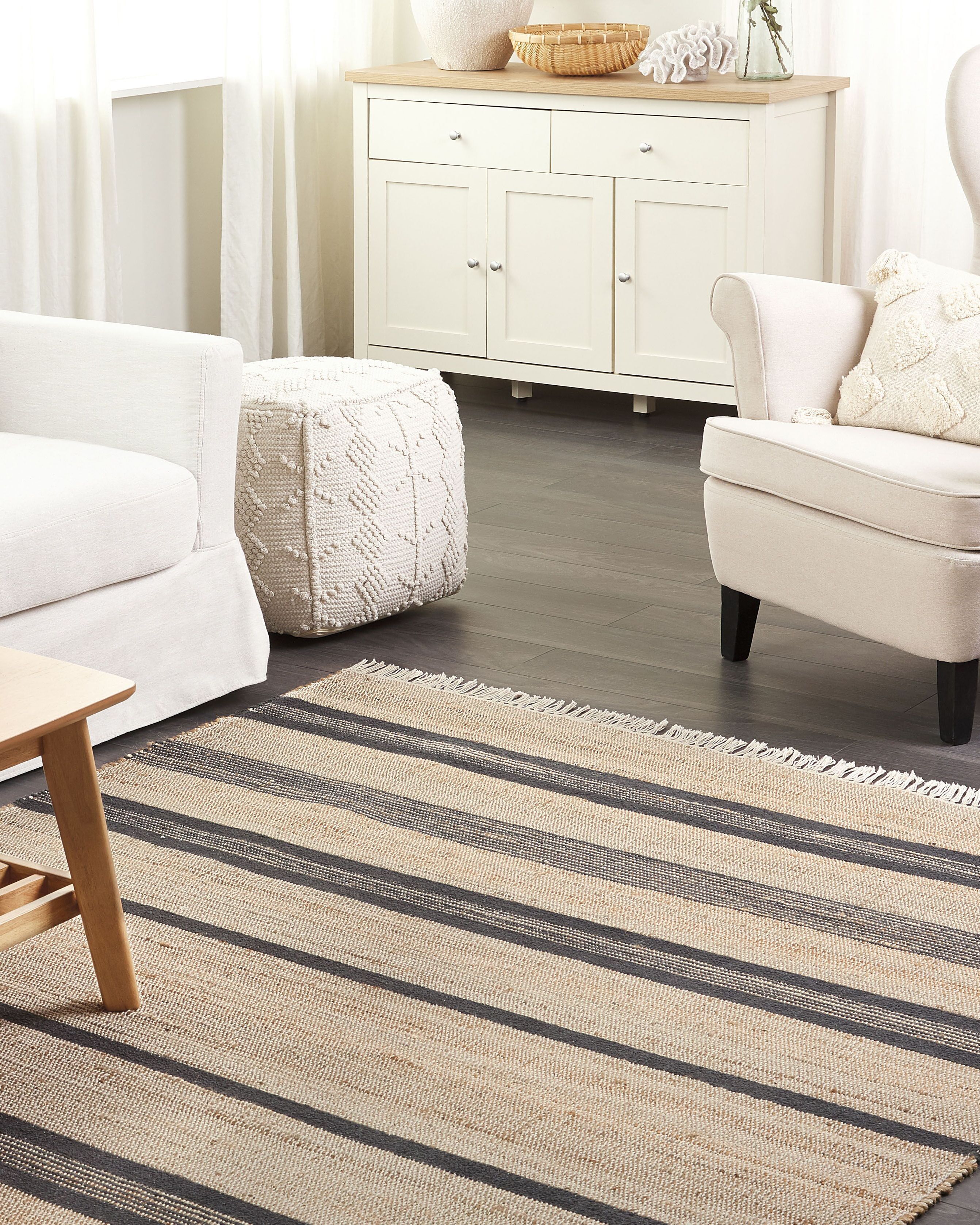 Rug TALPUR Graphite Grey 160 x 230 cm Jute