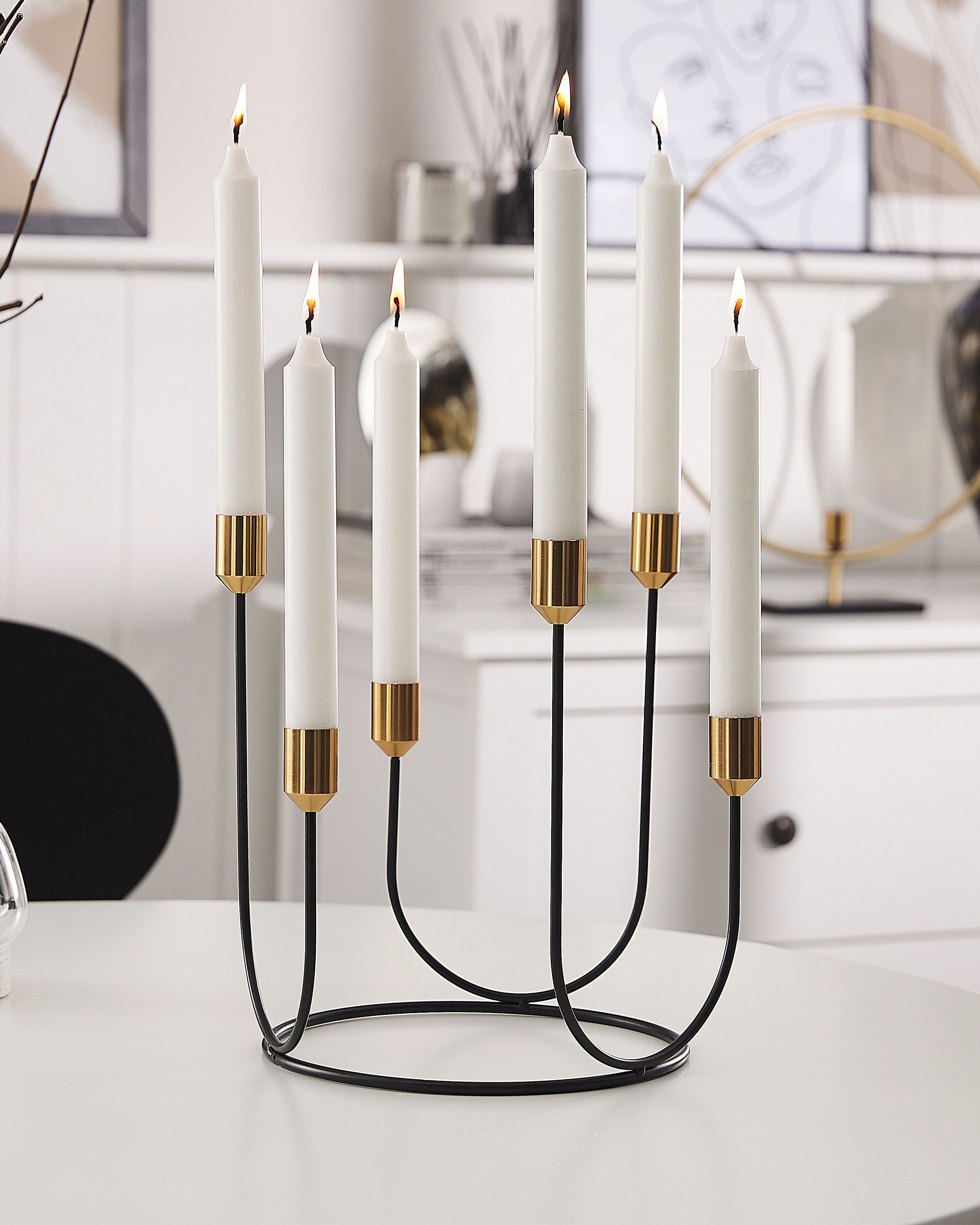 Candle Holder PANAY Metal 25 cm Black