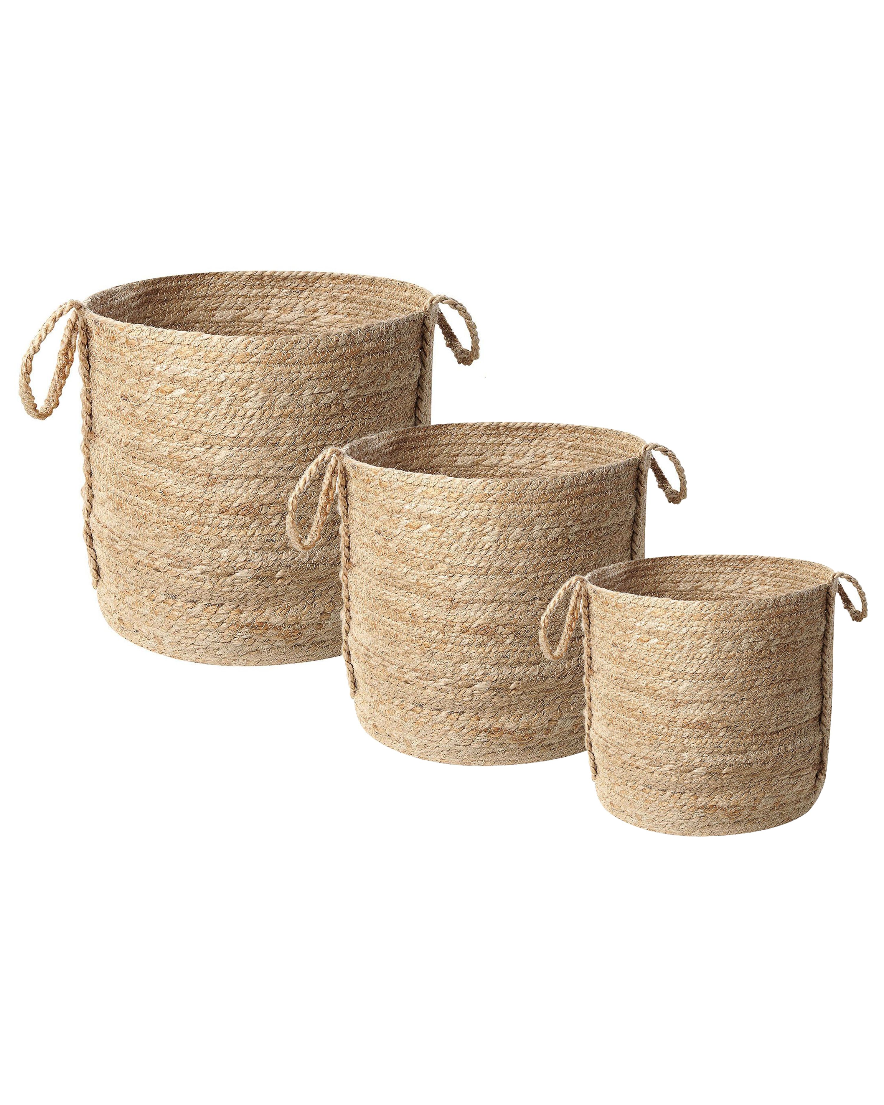 Set of 3 Baskets WADH Jute Natural