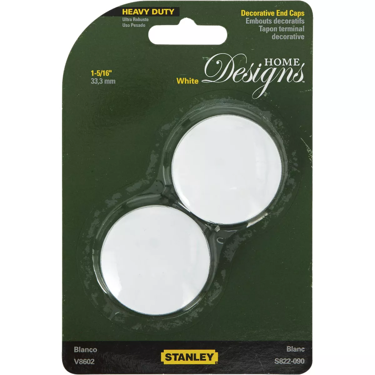 National Hardware White Closet Rod End Caps (2-Count)