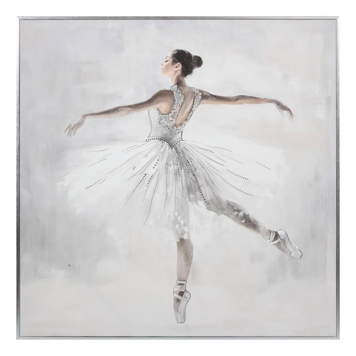 Framed Canvas Print "Vivi" Grey, 78x78 cm