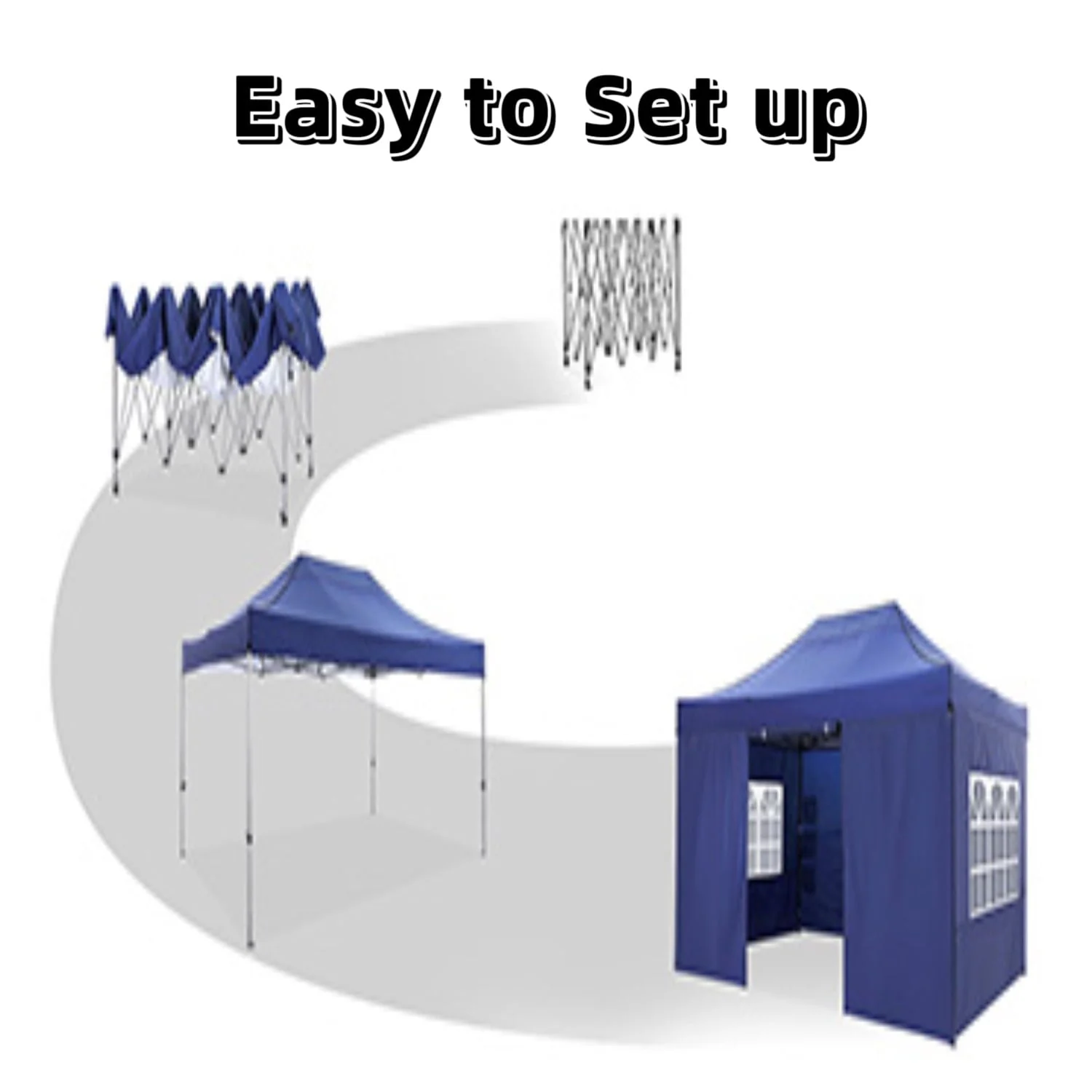 COBIZI 10x15 Heavy Duty Pop up Canopy Tent with 4 Sidewalls,Outdoor Waterproof Canopy Tent Event Shelter for Parties, Commercial-Series, Blue - Image 5