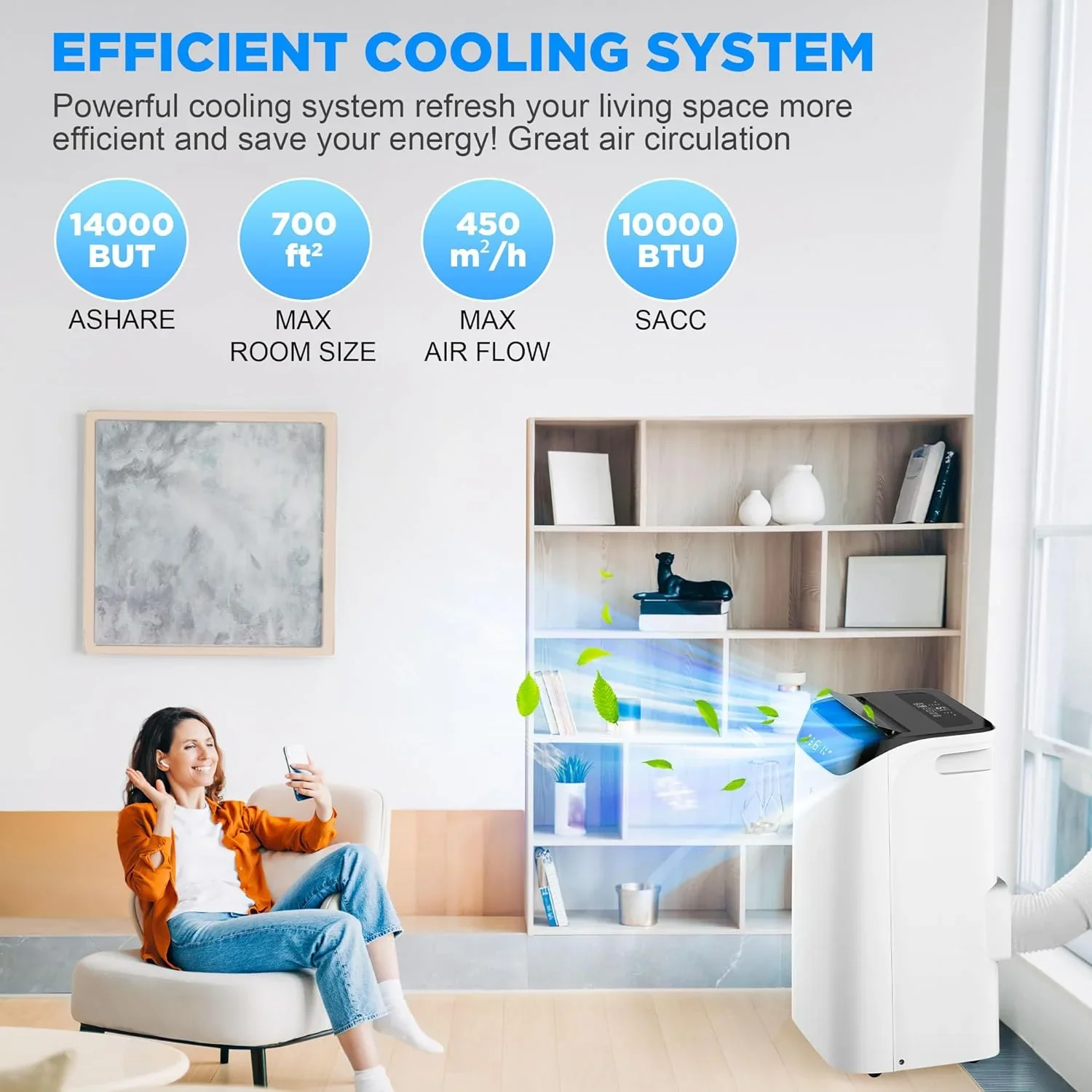 HUMHOLD Portable Air Conditioner, 14000 BTU, White - HDPAC-10-A1
