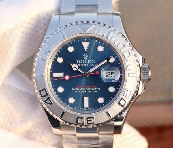Replica Rolex Yacht-Master 116622 JF Blue Dial SS Bracelet SH3135 - Elite Watch Atelier