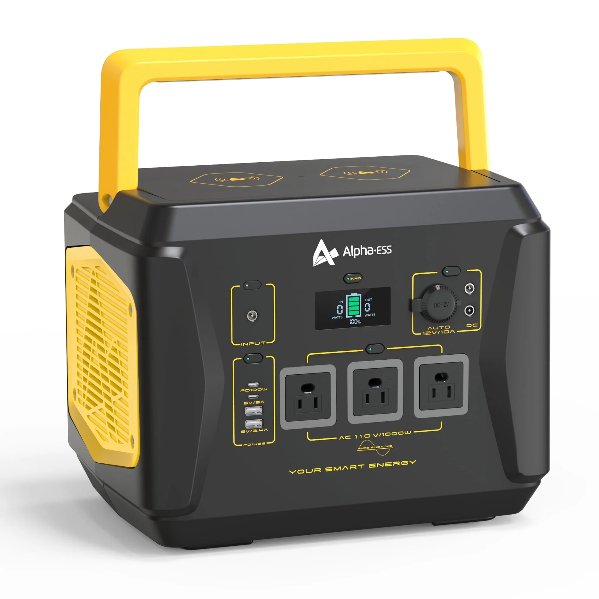 AlphaESS Portable Power Station 1000W, 1036Wh Solar Generator with 1000W AC Outputs (2000W Peak), Backup Power for Outdoor Camping, Home Use, Emergency
