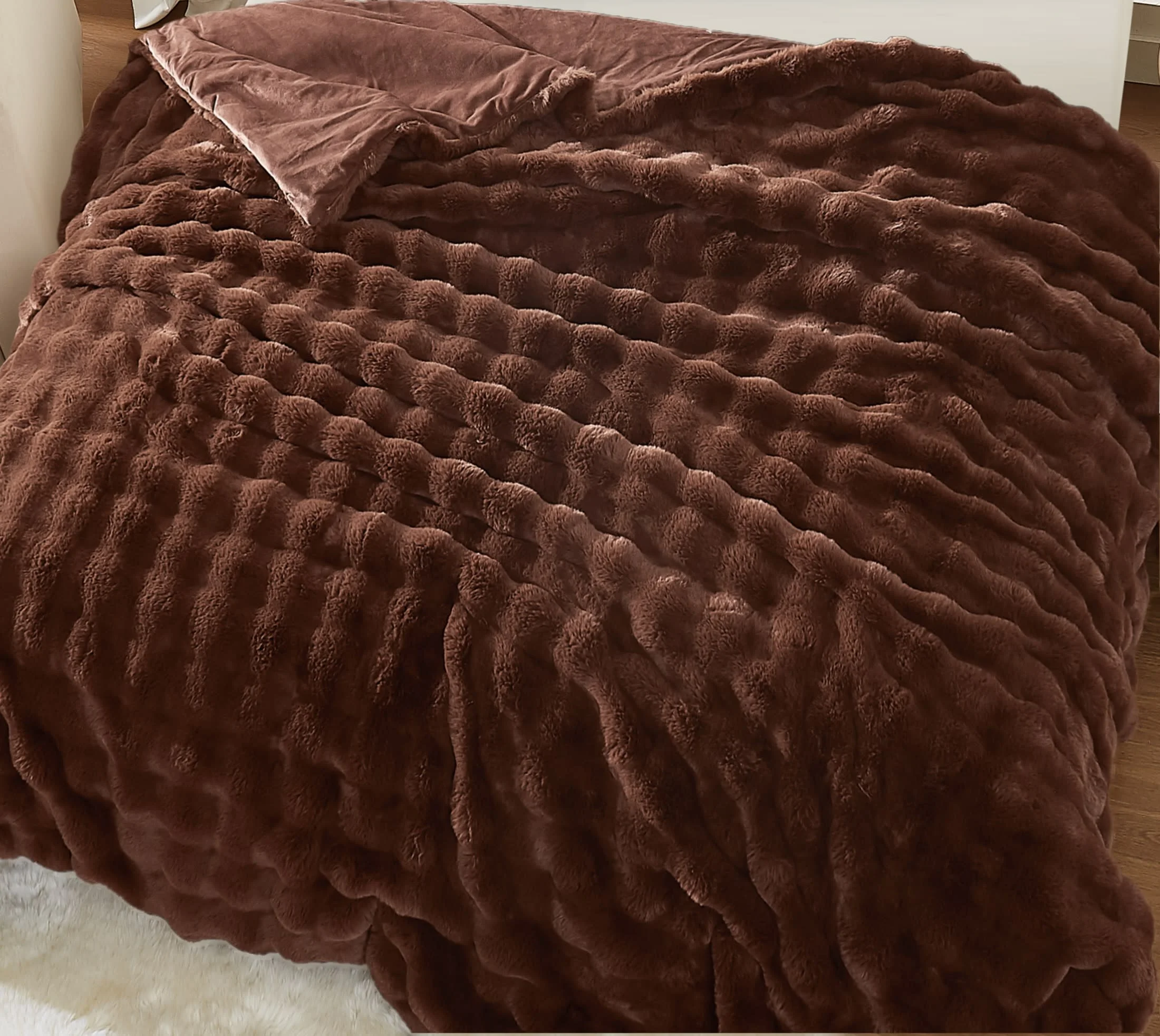 Brooklyn Loom Bubble Faux Fur 100% Microfiber Polyester Twin XL Blanket in Green, All Season, Adult Size, OEKO-TEX Certified - Image 32