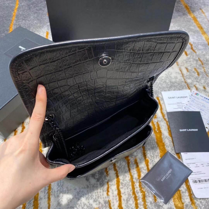 Replica Ysl Saint Laurent Niki Baby In Soft Crocodile-Embossed Leather 5330371:1High-quality replica