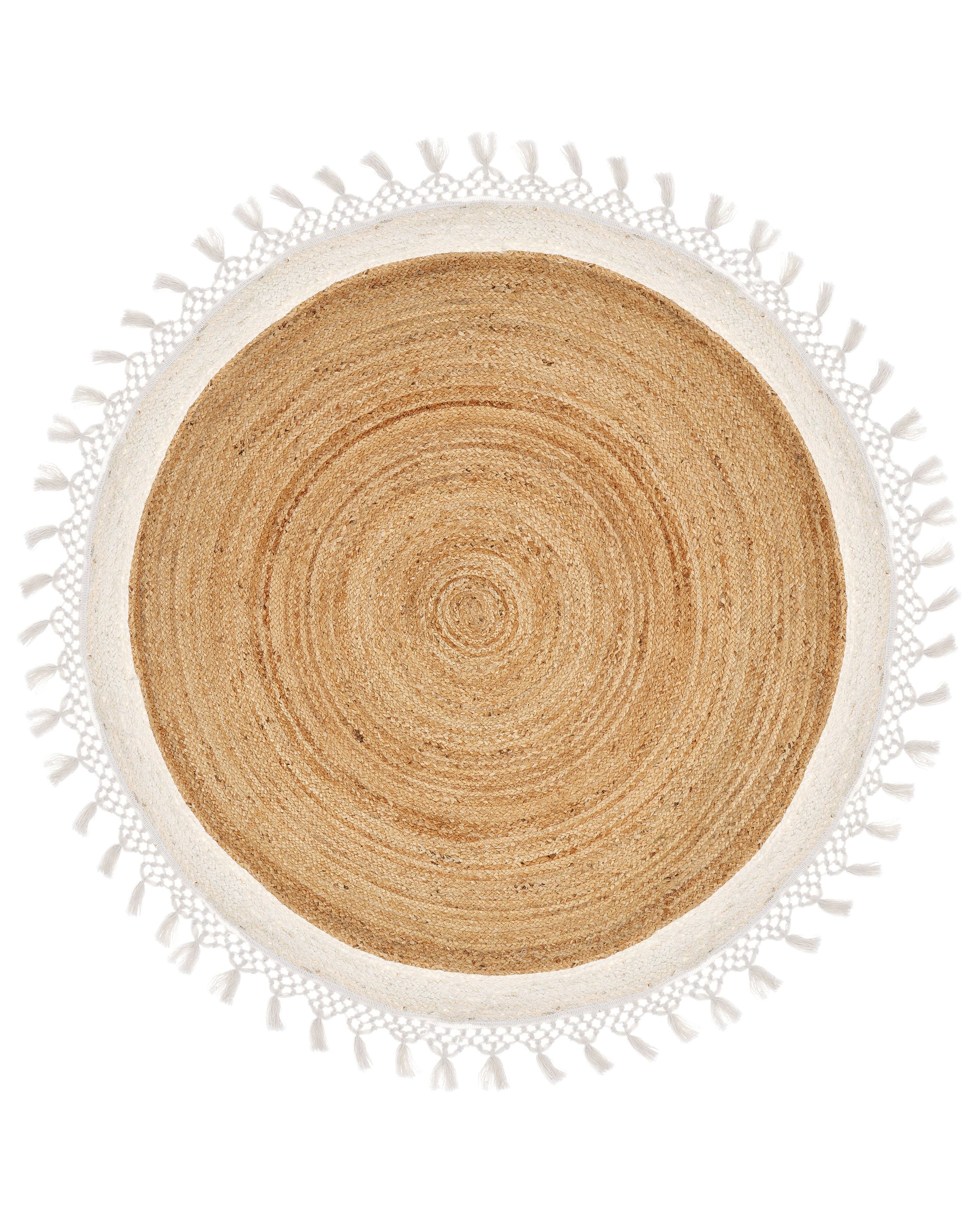 Rug MARTS White ø 140 cm Jute