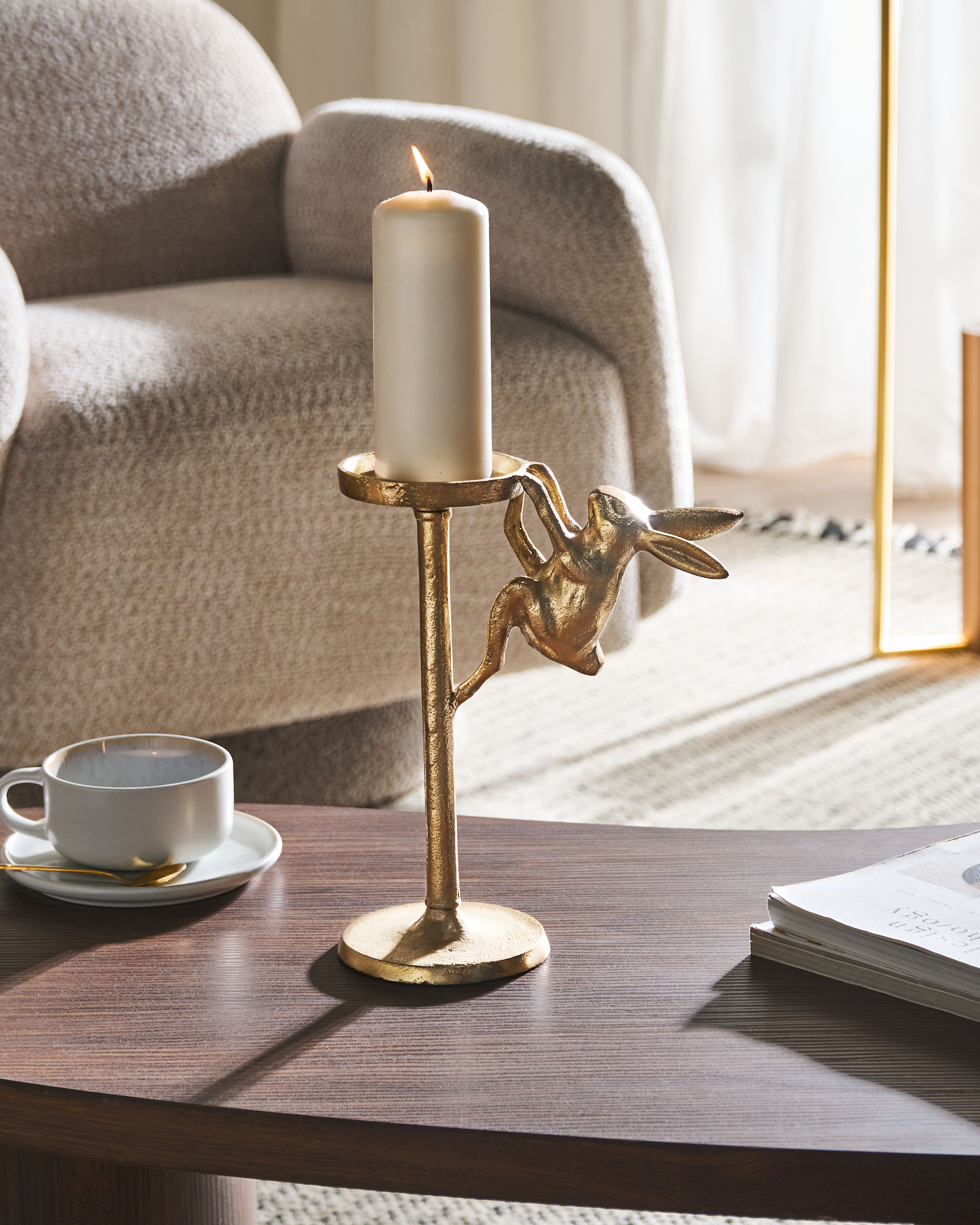 Candle Holder KOSOR Metal 25 cm Gold