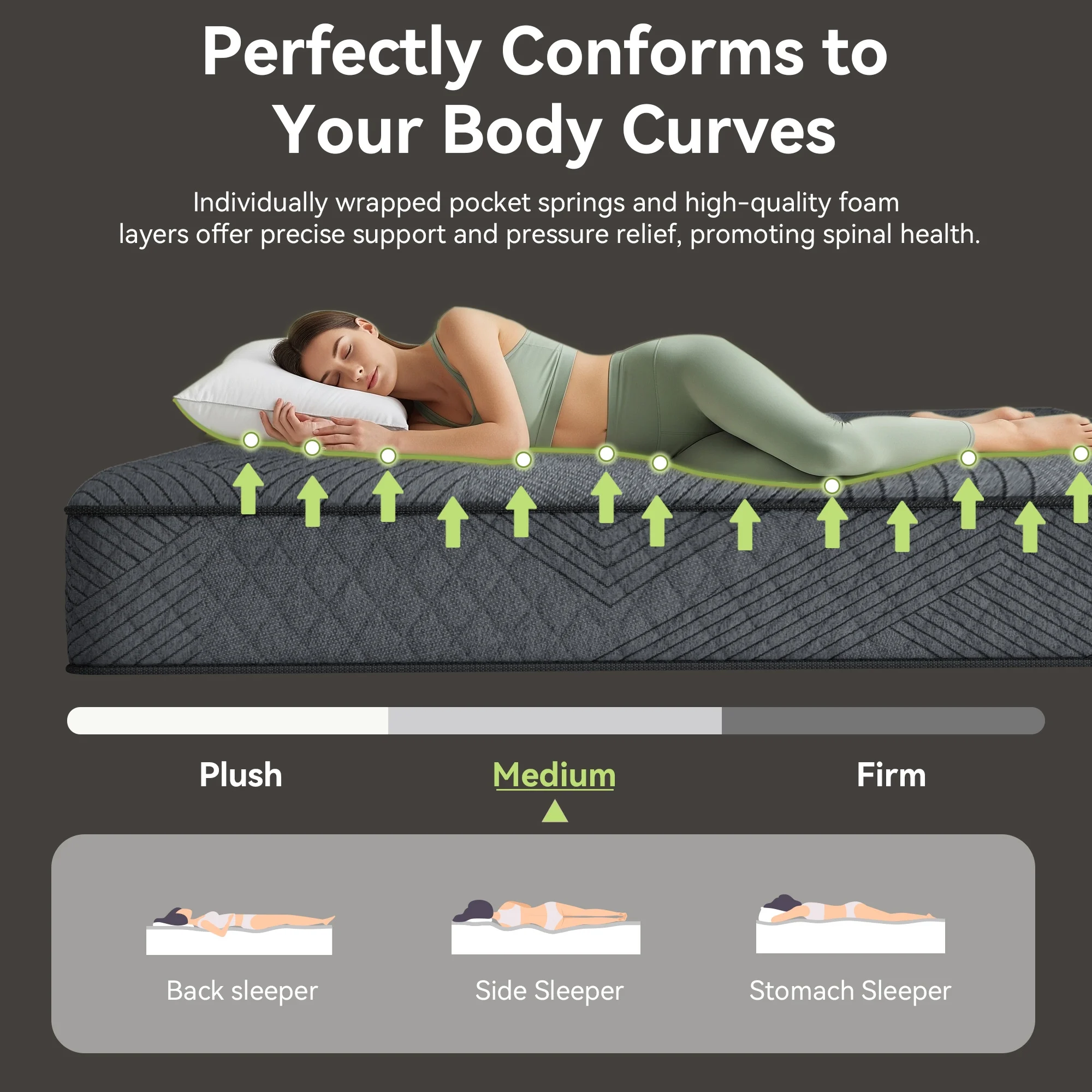 LIBORIA Queen Mattress, 10 inch Cooling Gel Memory Foam, Pocket Spring Hybrid Mattress in a Box, Pressure Relief, CertiPUR-US Certified - Image 4