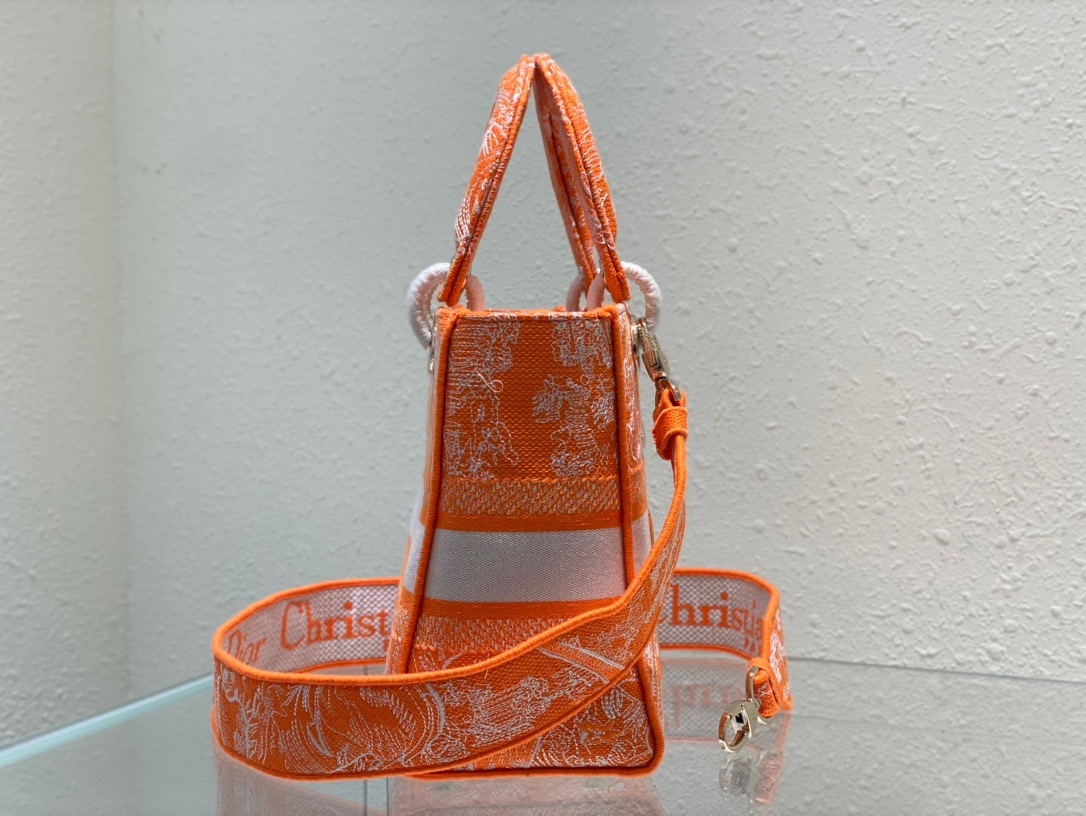 Christian Dior Medium Lady D-Lite Bag Orange, For Women, Women’s Handbags 24cm/9.5in CD M0565OROC_M0571:1High-quality replica
