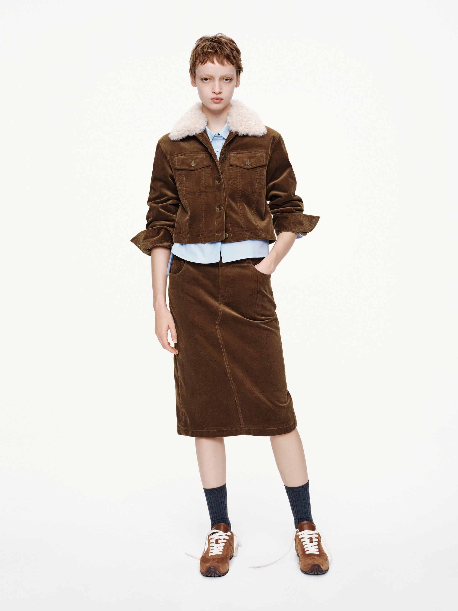 Fur Collar Corduroy Jacket
