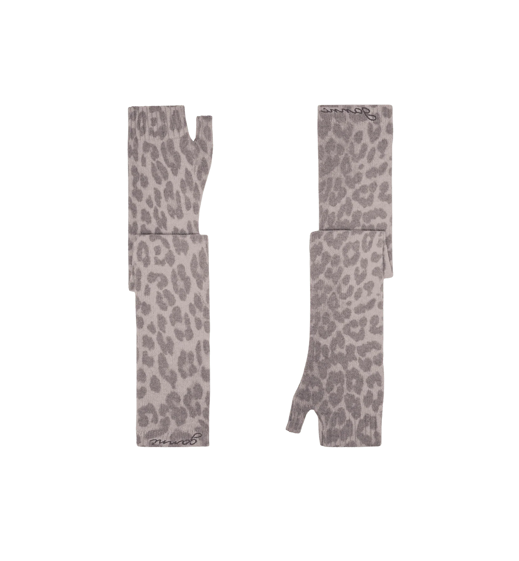 GANNI Graphic Wool Knit Sleeve Warmers