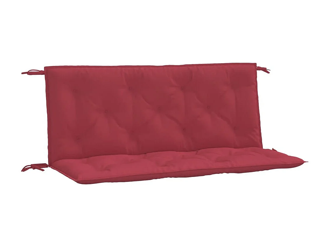 Coussins de banc de jardin lot de 2 rouge bordeaux tissu Oxford