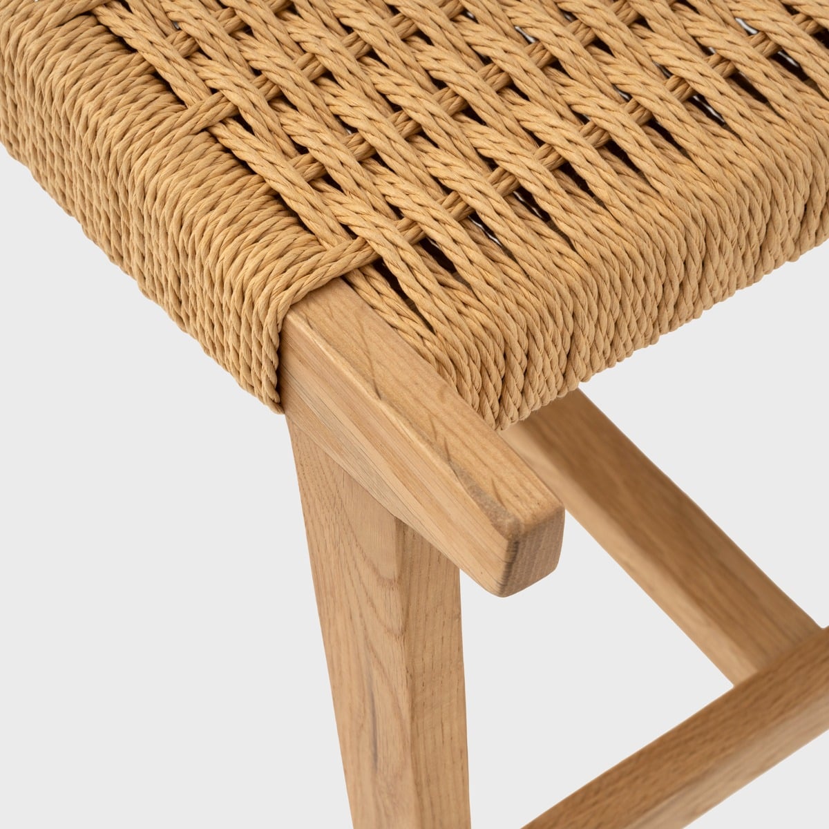 Taboret NOVUM drewniany dębowy naturalny 52x34x42 cm