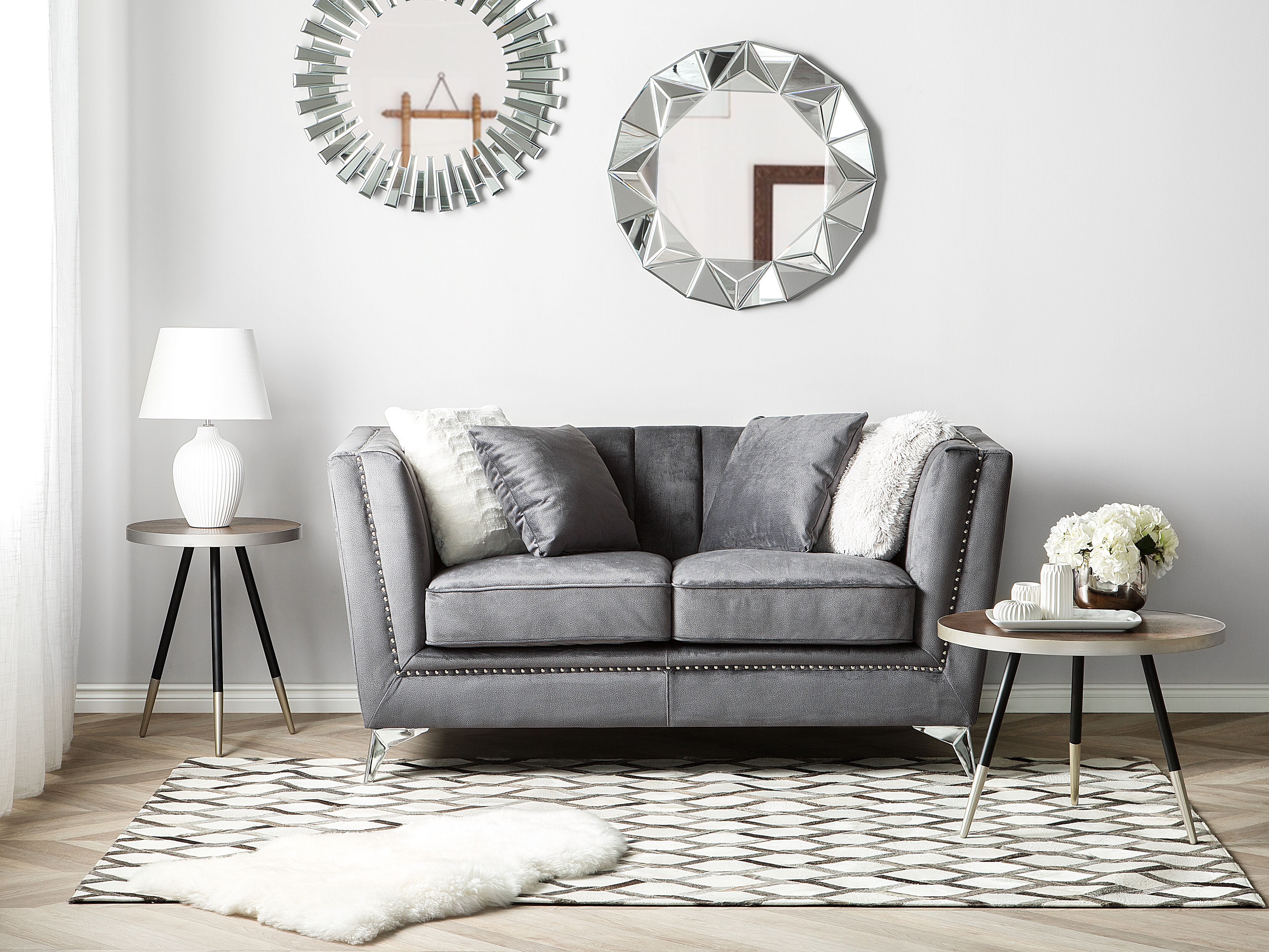 Sofa 2 Seater GAULA Velvet Grey
