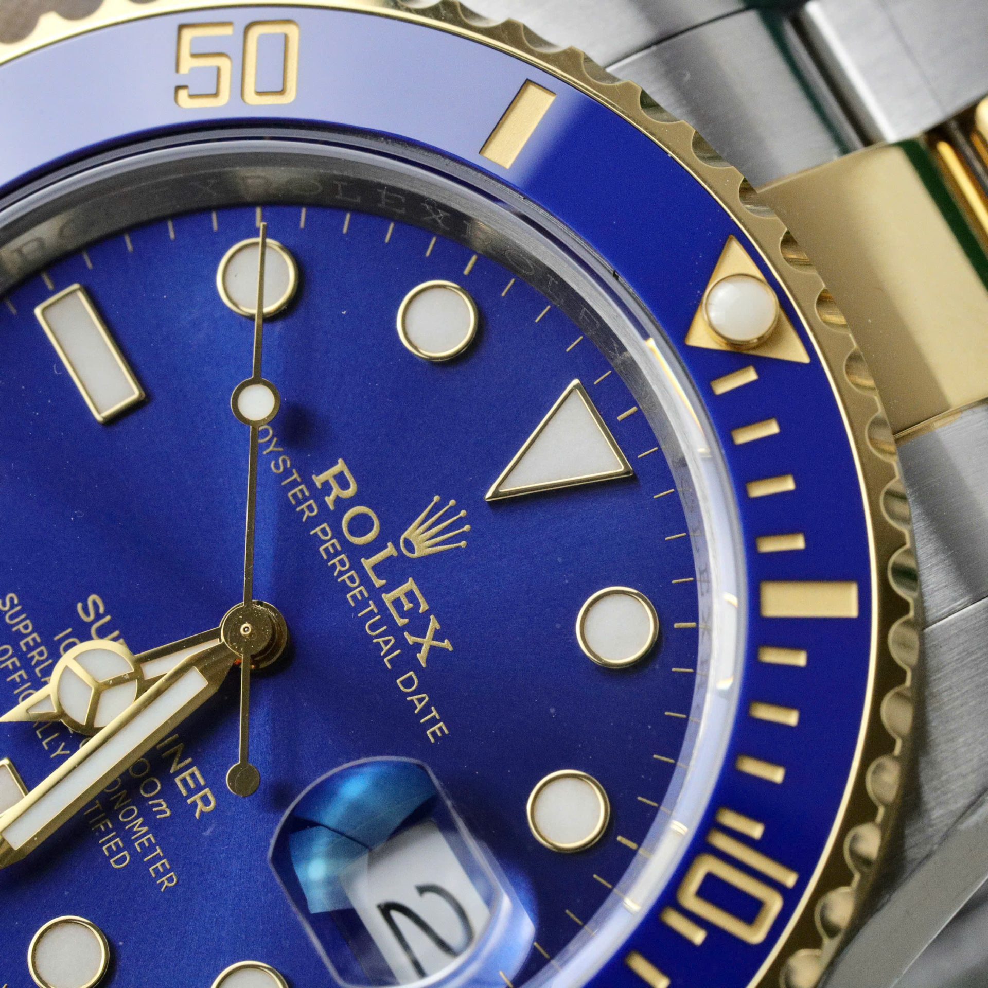 Rolex Submariner Dial Blue Copies Watches Custom Gold Wrapped 40mm - Top club
