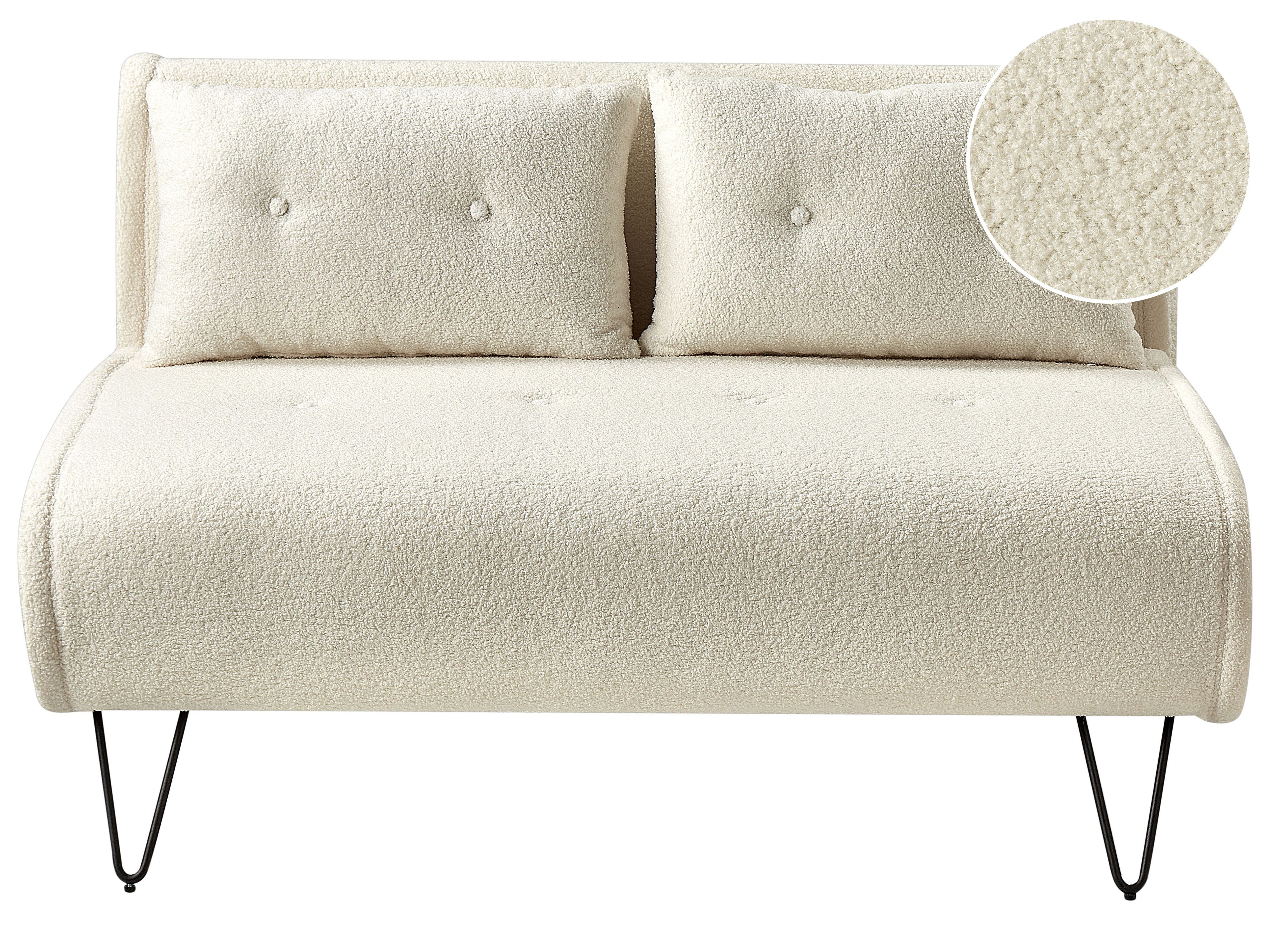 Sofa Bed 2 Seater VESTFOLD Boucle Off-White