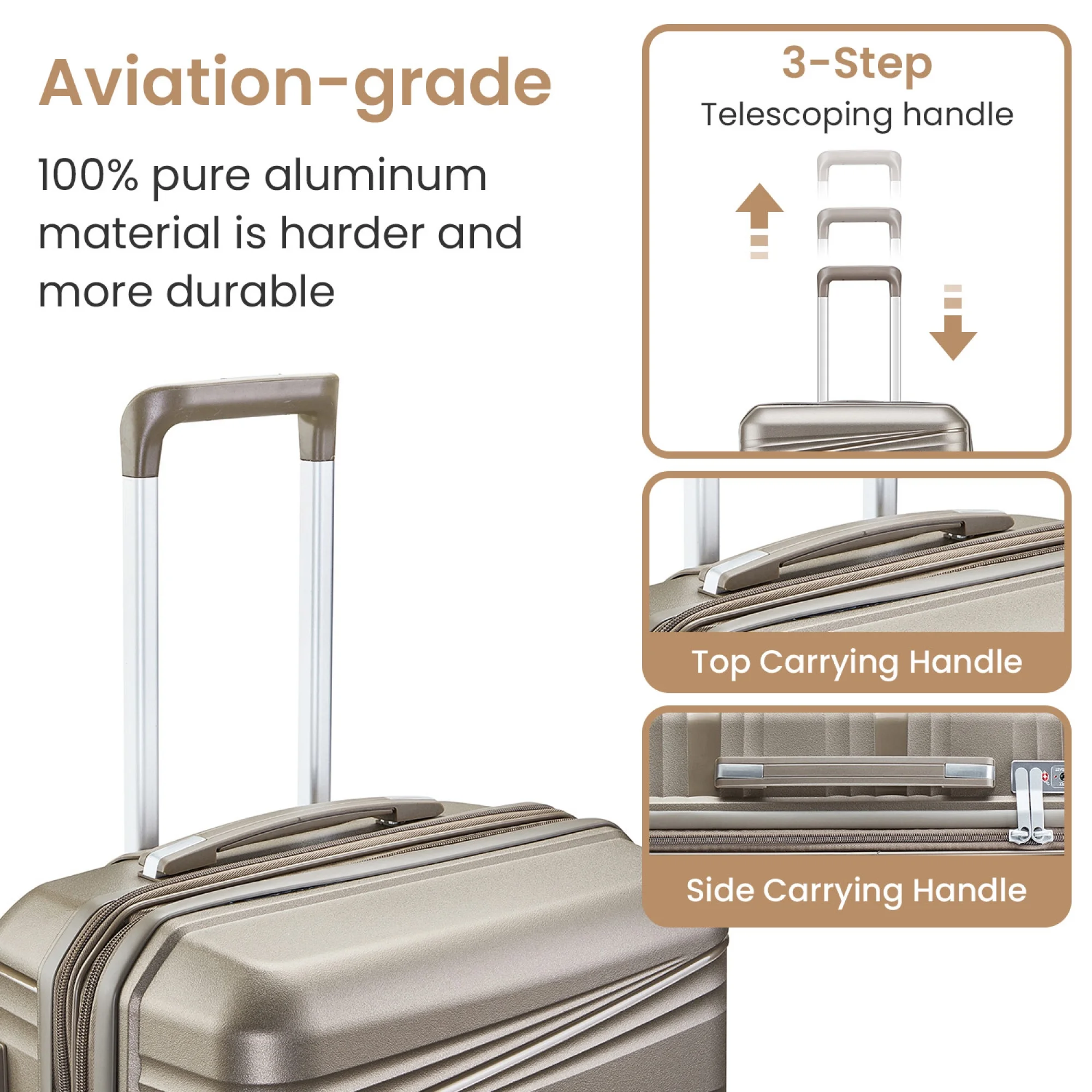 Luggage 4 Piece Sets(14/20/24/28), Hard Shell Lightweight TSA Lock Carry on Expandable Suitcase with Spinner Wheels - Image 15