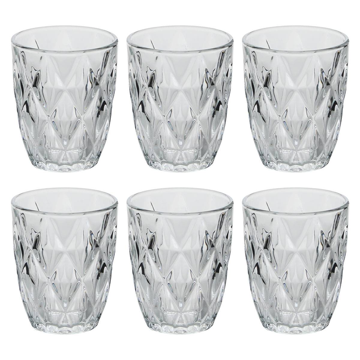 Set of 6 low tumblers "Lea" Glass, 280 ml, Transparent