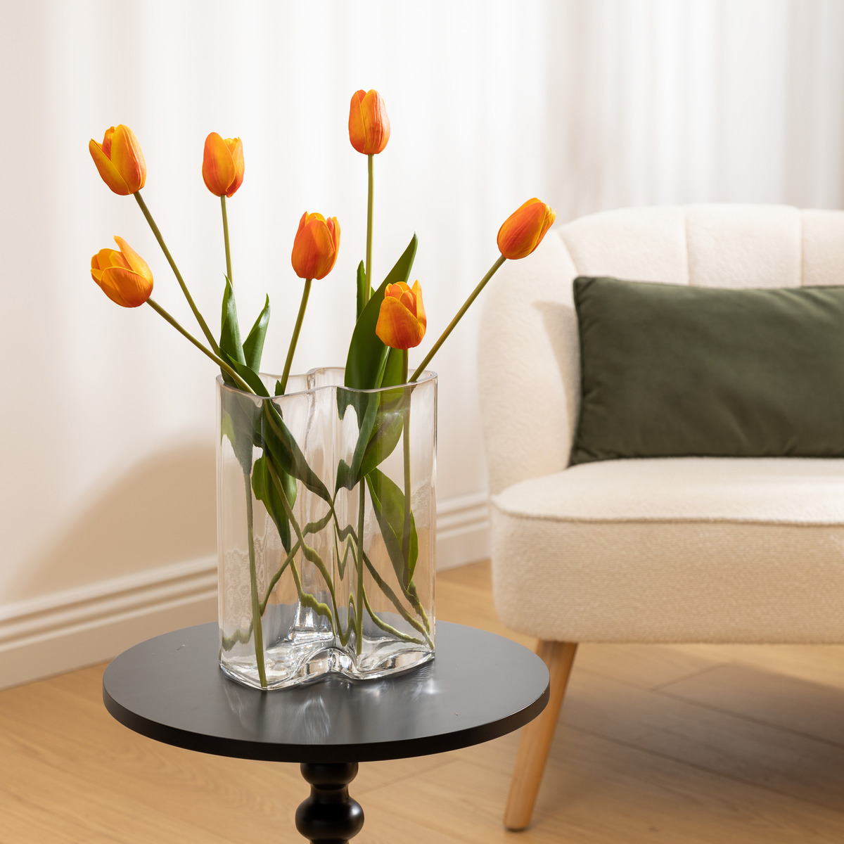 Wave vase "Kade" Transparent, H. 25 cm