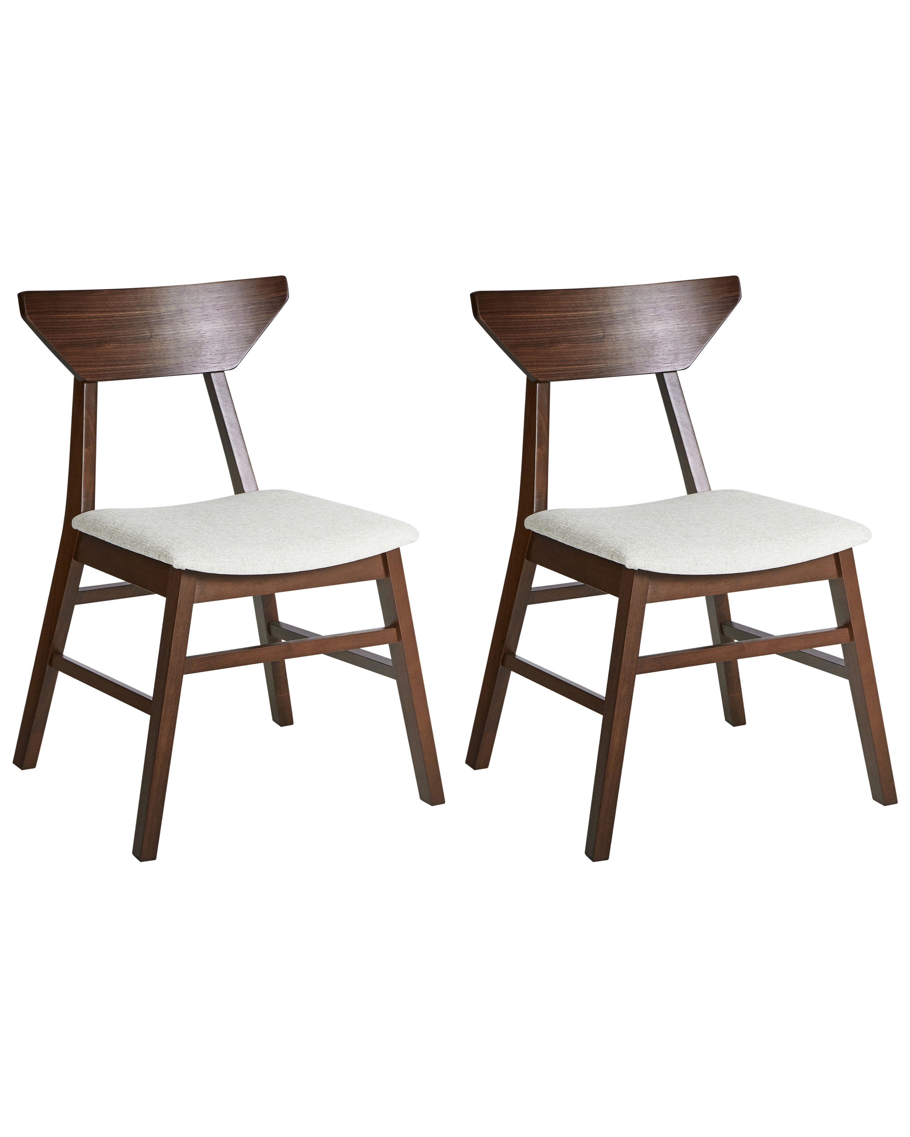Set of 2 Dining Chairs HOPKINS Wood Dark Brown