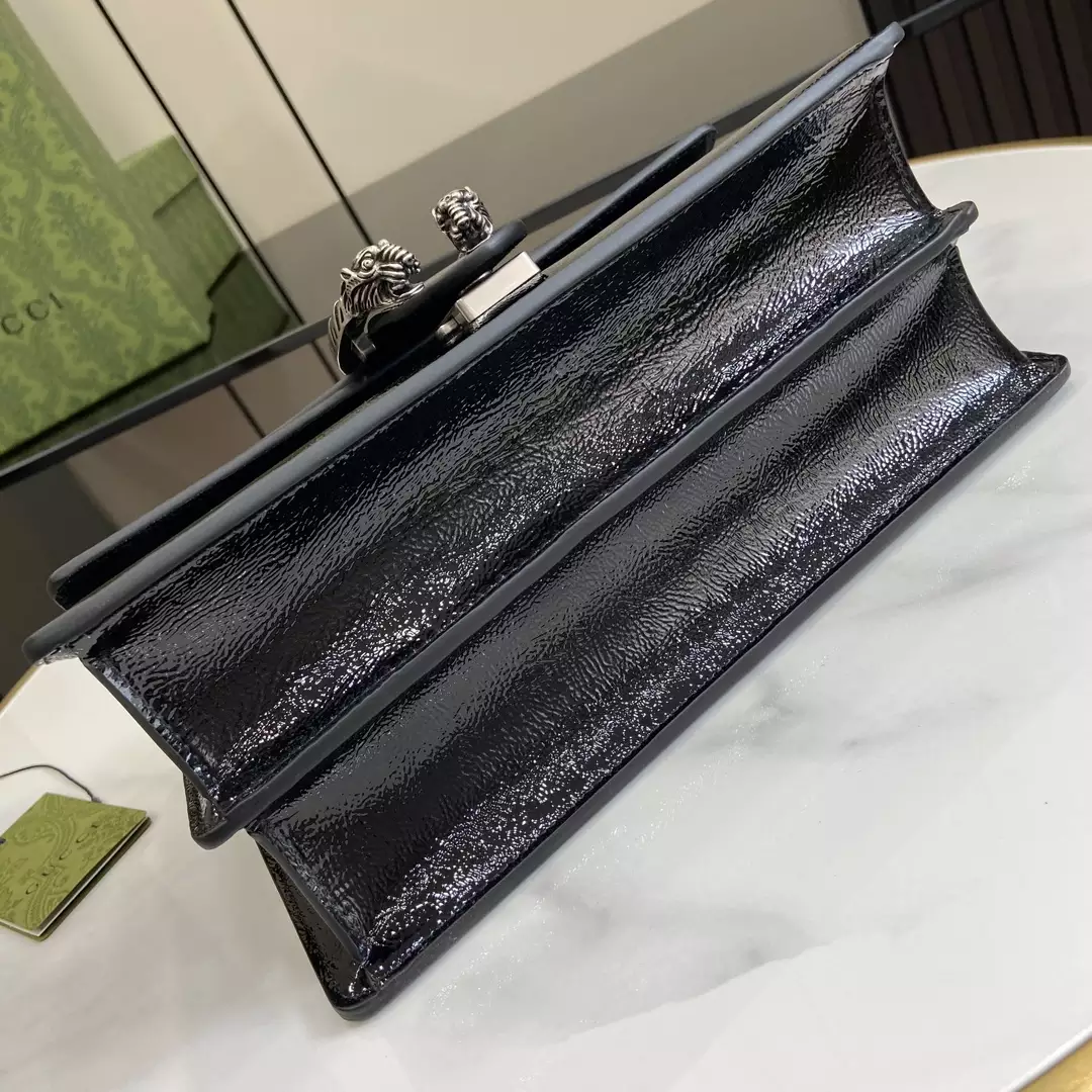 Dionysus Small Shoulder Bag in Black Patent Leather1:1High-quality replica
