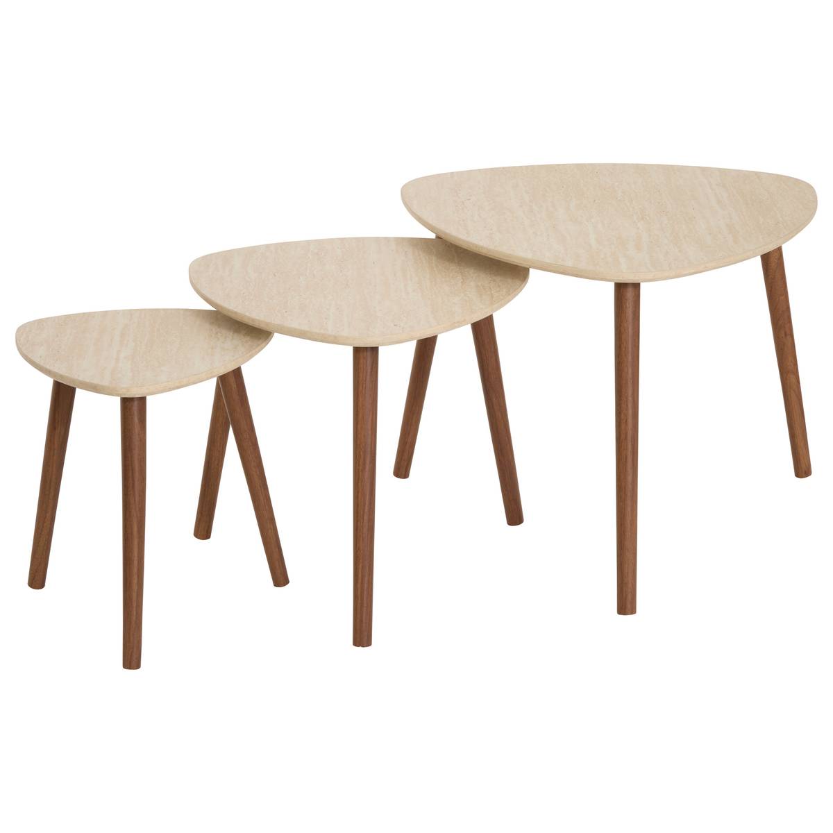 3 nesting tables "Mileo" Sand, L.34/46/60 cm