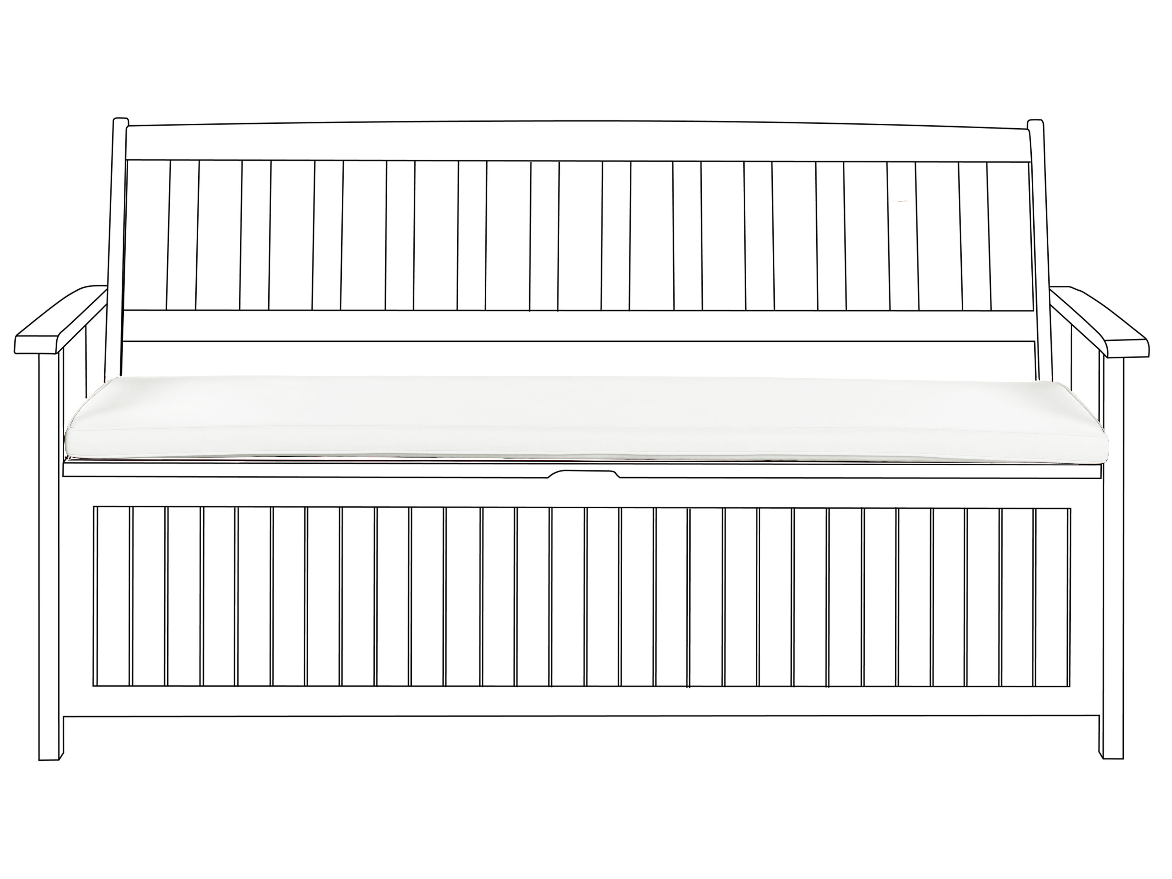 Bench Seat Pad Cushion SOVANA 148 x 45 cm Off-White