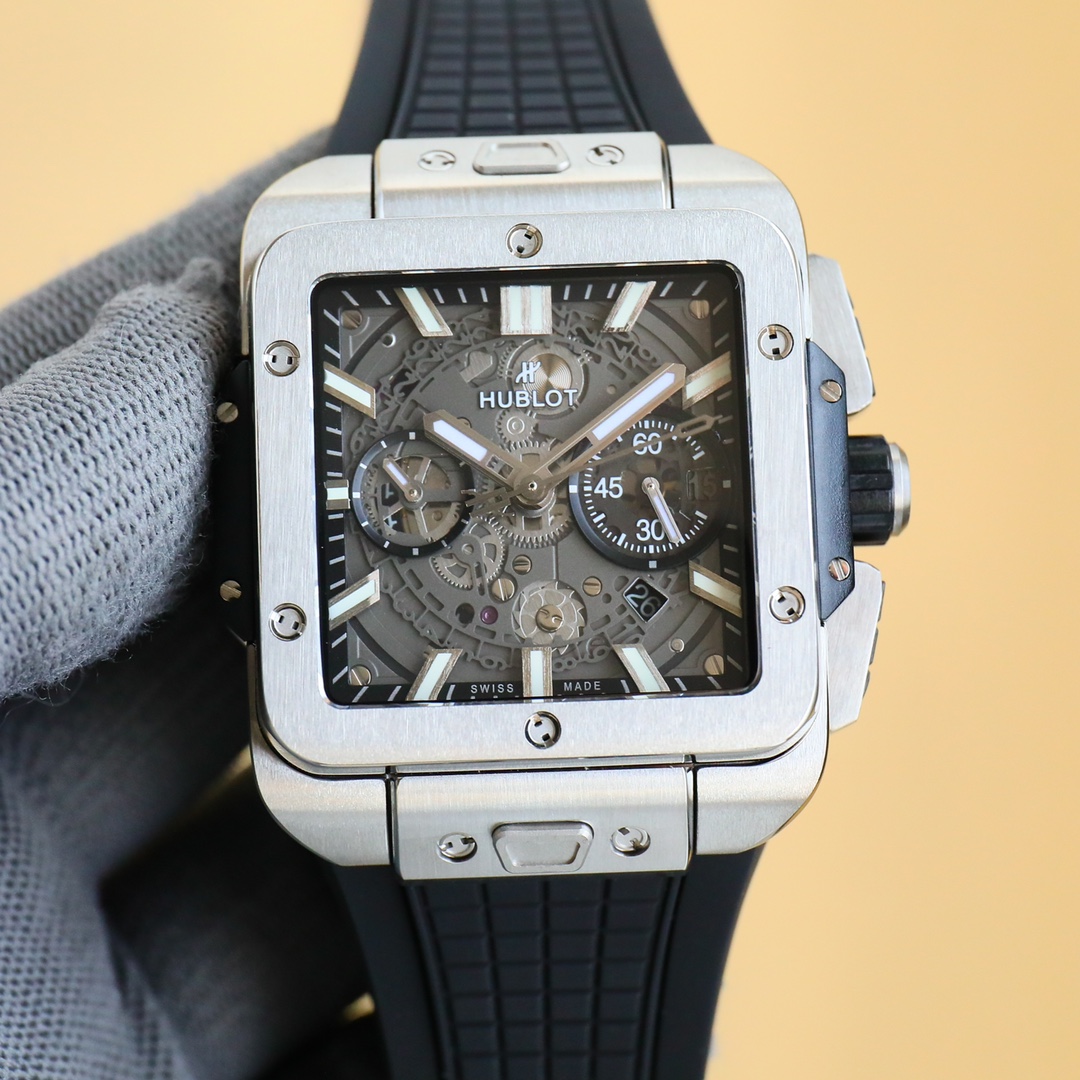 HUBLOT SQUARE BANG UNICO 45MM RUBBER STRAP(1:1 replica) - Top club