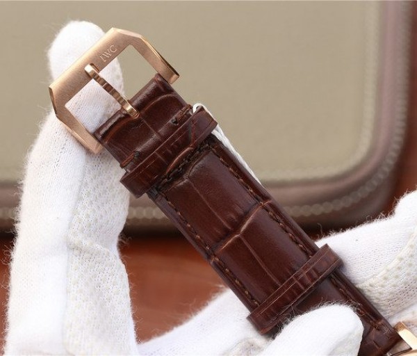 Replica IWC Vintage IW544803 White Dial RG Brown Leather Strap - Top club