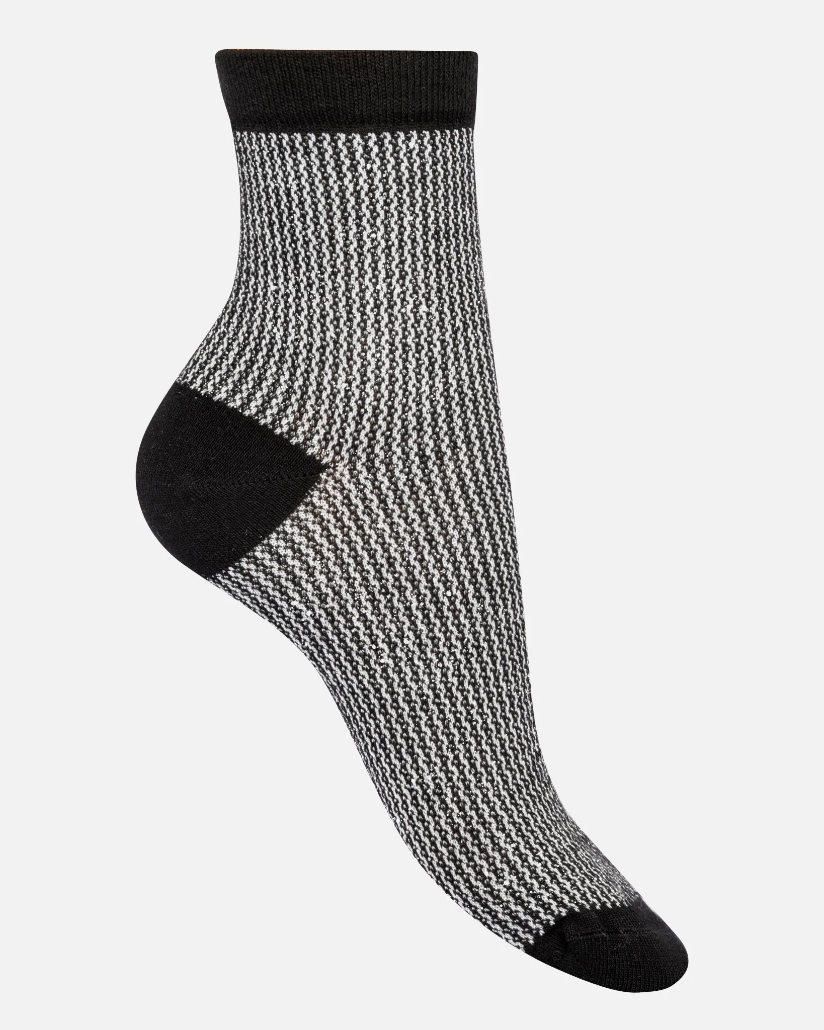 CHAUSSETTES LUREX NOIR ARGENT -