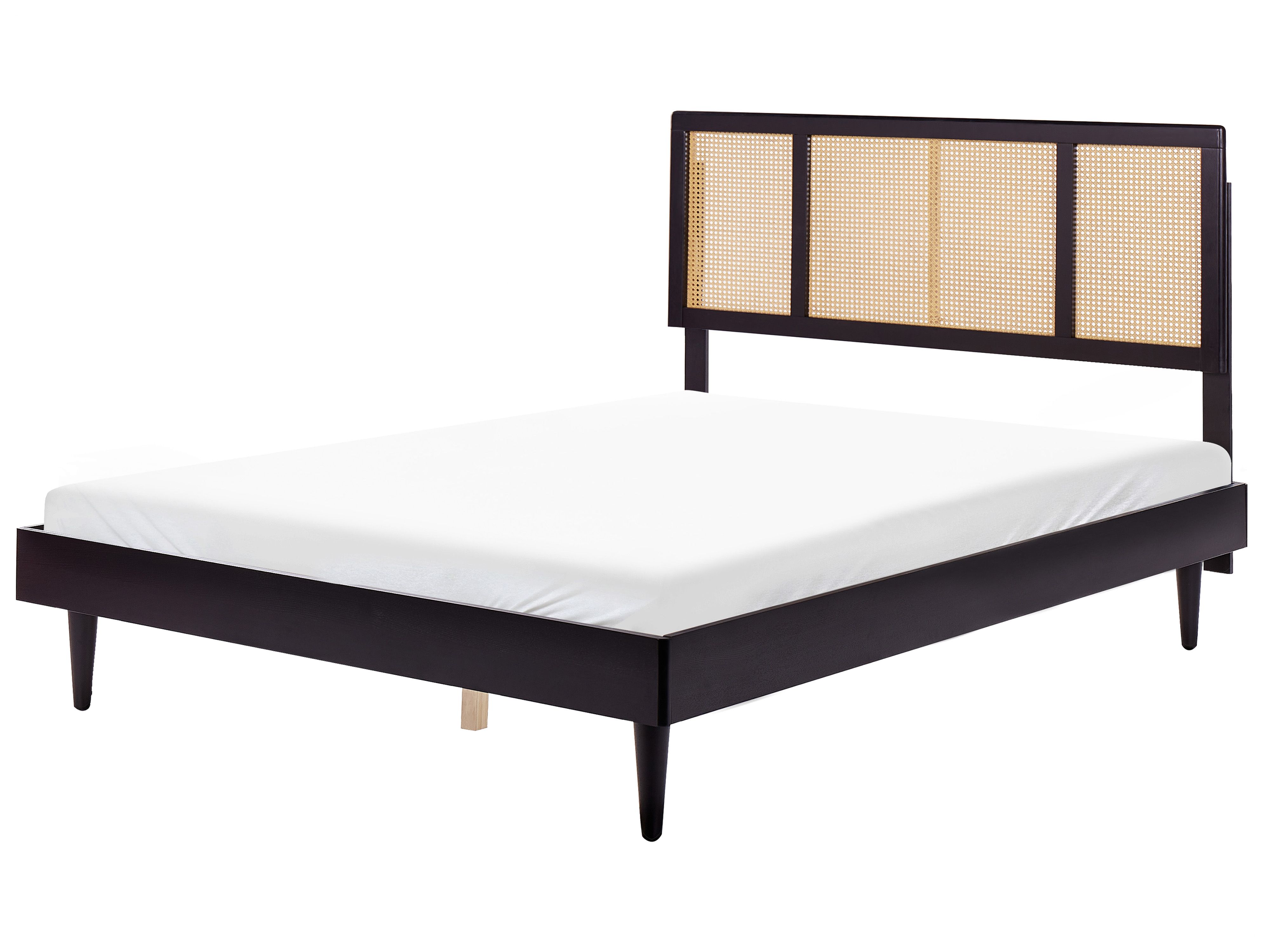 Bed Rattan AURAY 160 x 200 cm (EU King Size) Black