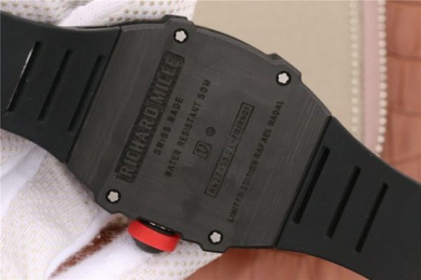 Replica Richard Mille RM027-03 Full Black Carbon Skeleton Dial Black Rubber Strap 6T51 - Top club