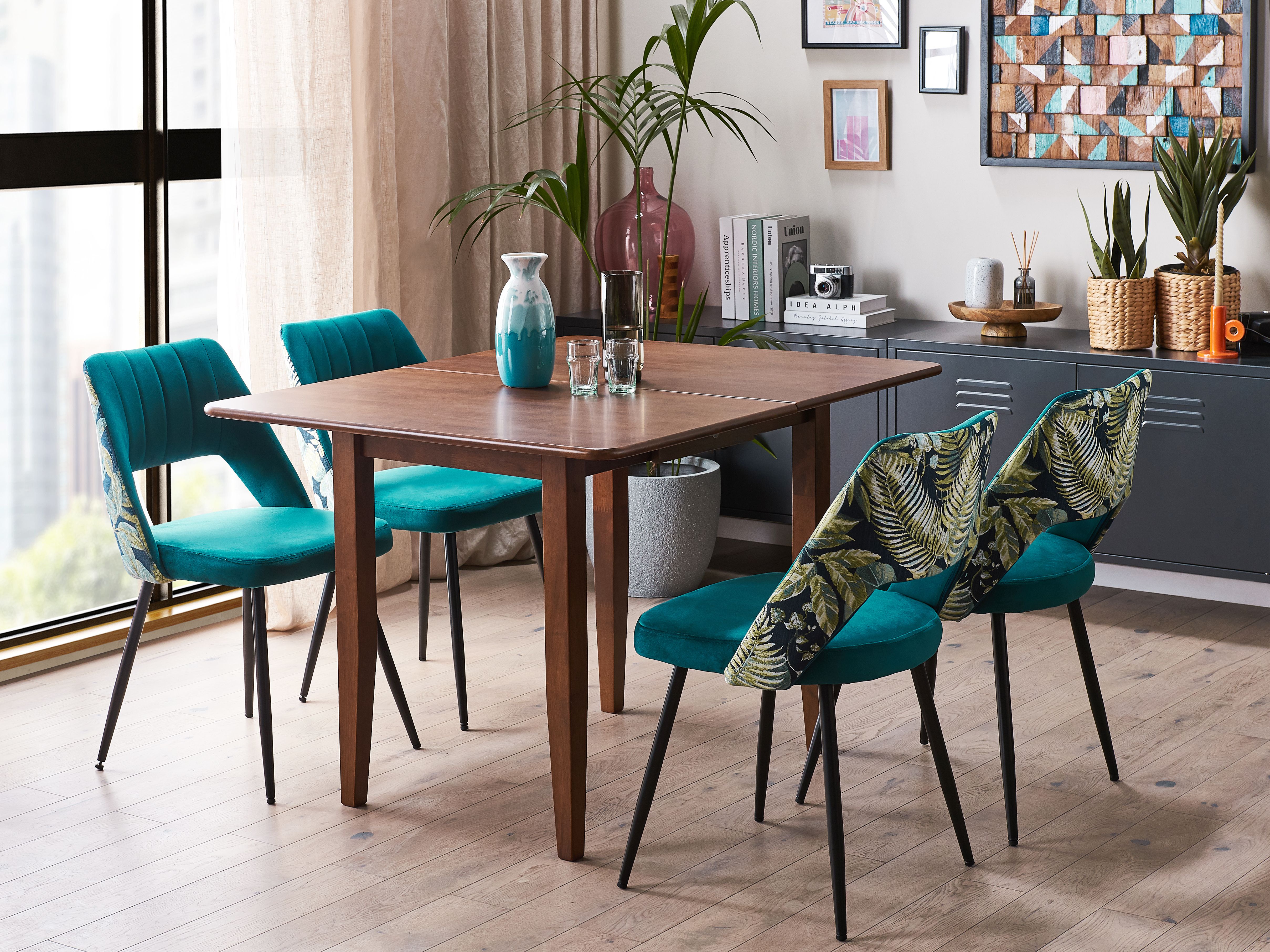 Extending Dining Table MASELA Dark Brown 90/120 cm 60 cm Wood